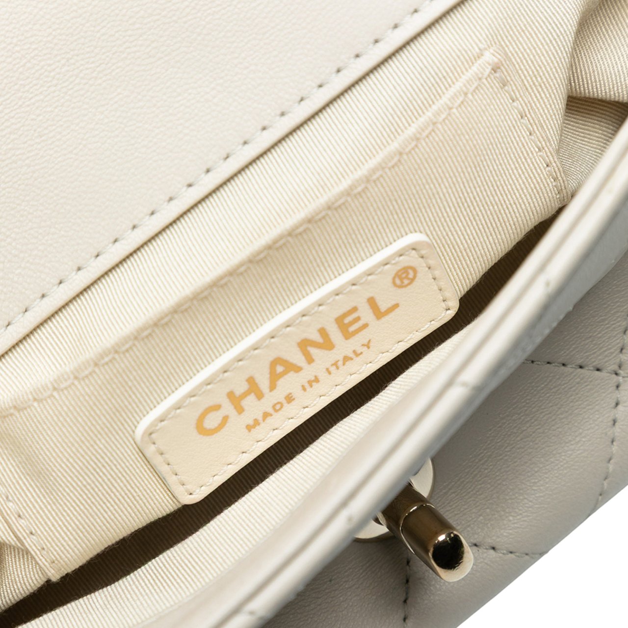 Chanel Medium Lambskin Twist Chain Enamel CC Flap Wit