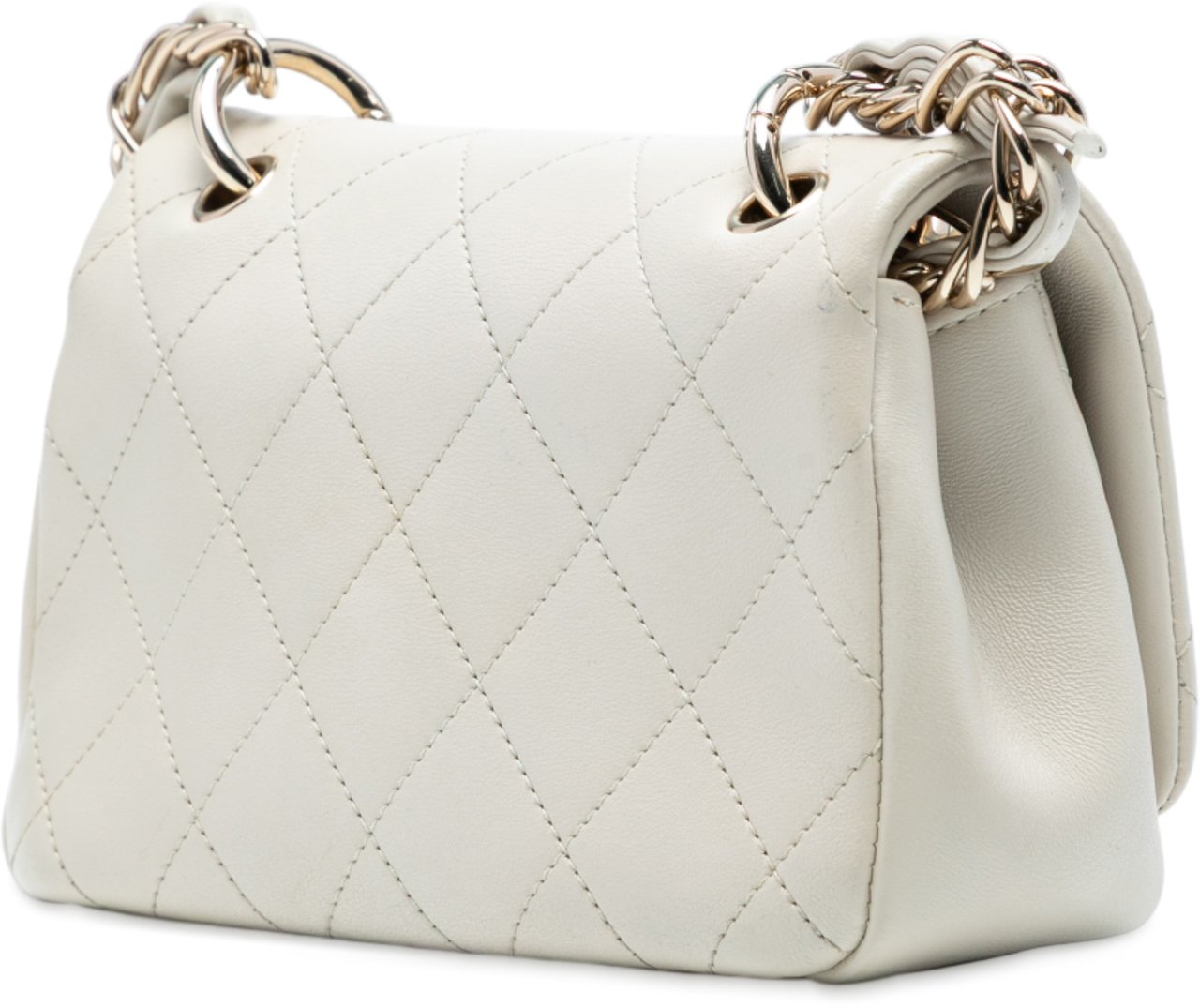 Chanel Medium Lambskin Twist Chain Enamel CC Flap Wit
