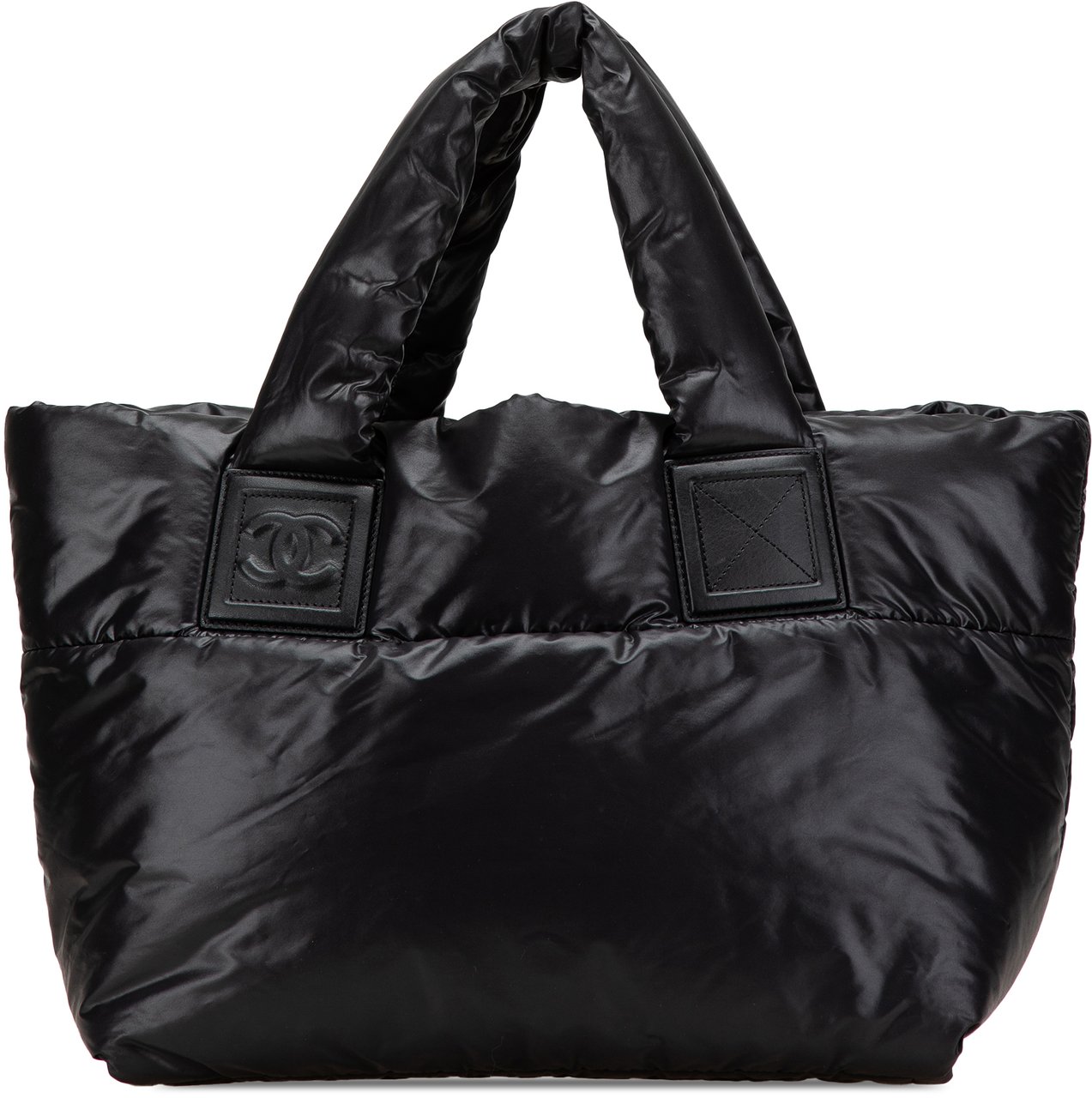 Chanel Small Quilted Nylon Coco Cocoon Tote Zwart