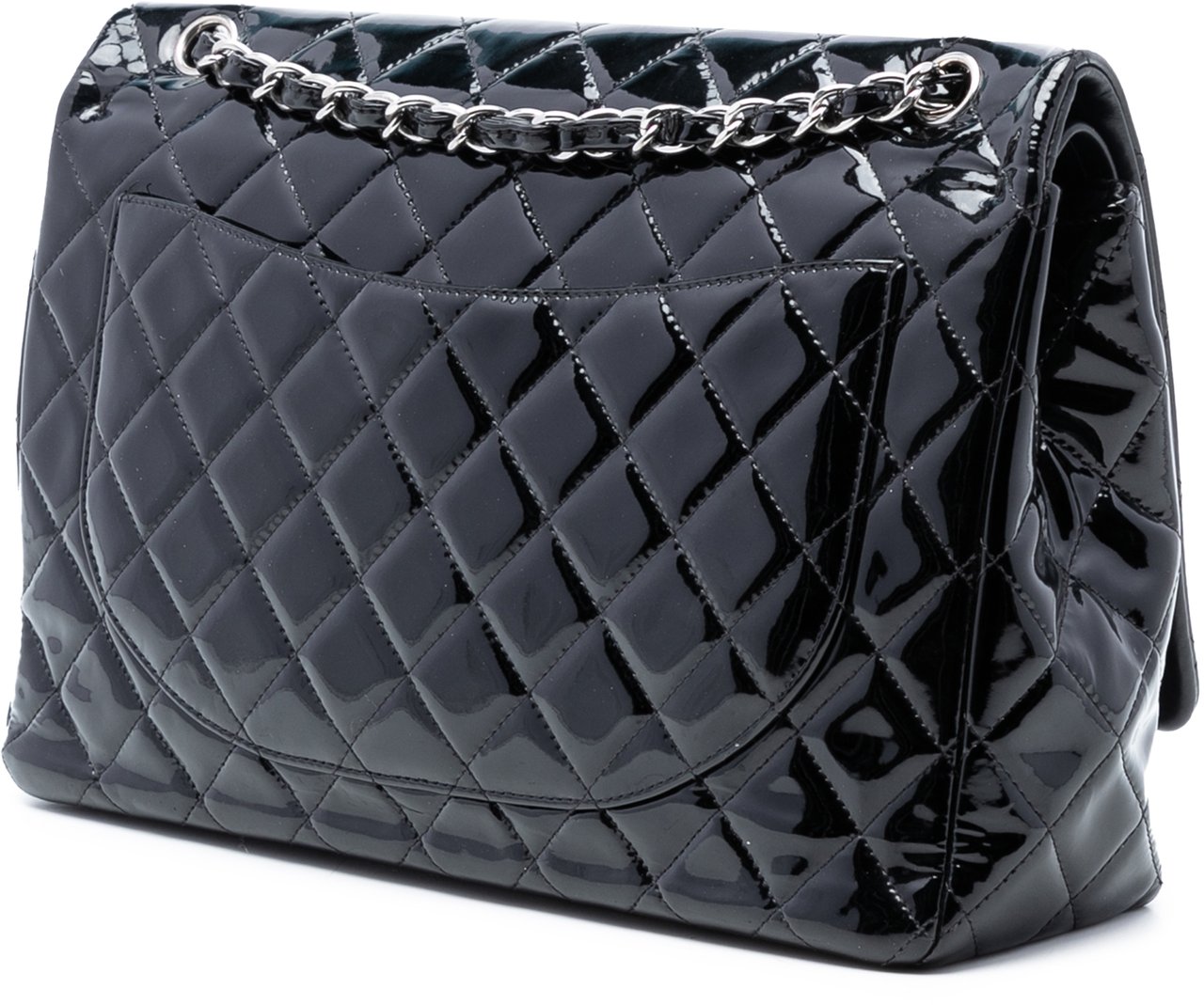 Chanel Maxi Classic Patent Double Flap Zwart
