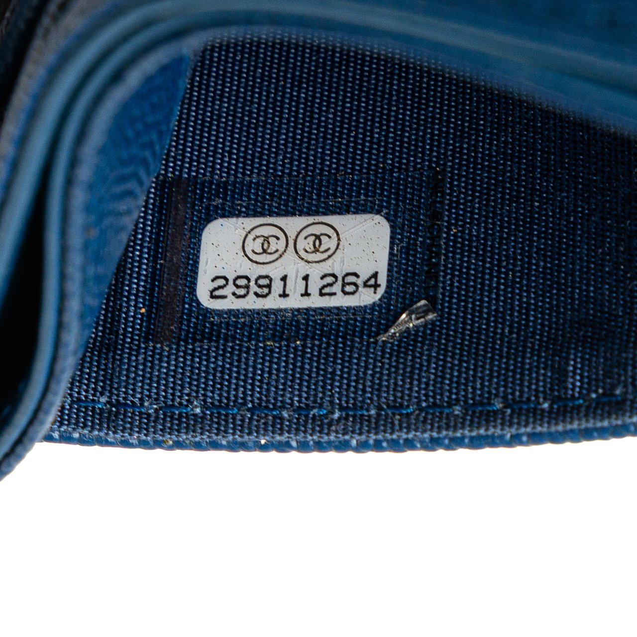Chanel CC Caviar Card Holder Blauw