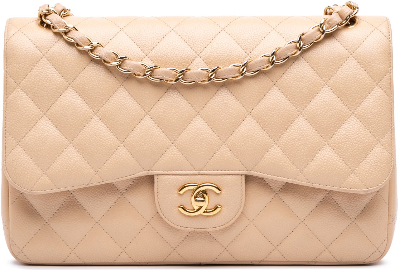 Chanel Jumbo Classic Caviar Double Flap Bruin