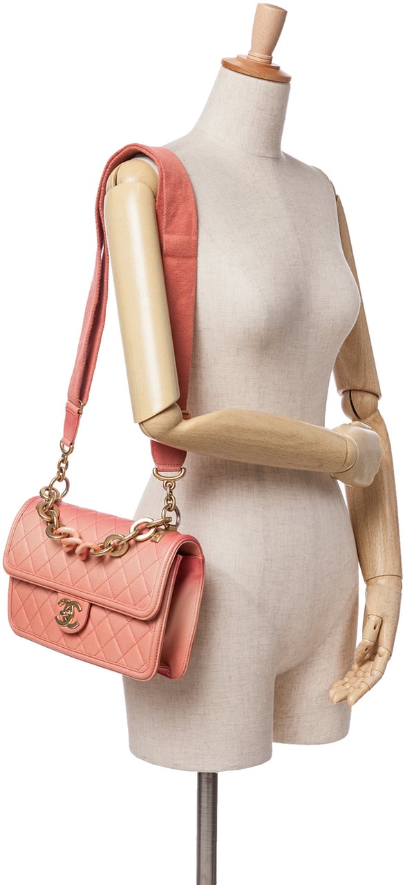 Chanel Medium Quilted Caviar Sunset On The Sea Flap Roze