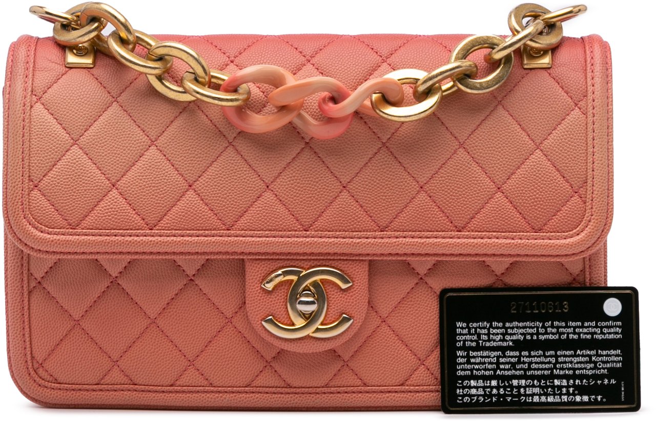Chanel Medium Quilted Caviar Sunset On The Sea Flap Roze