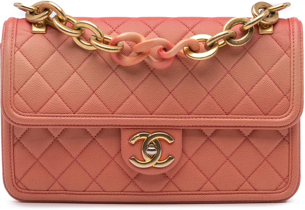 Chanel Medium Quilted Caviar Sunset On The Sea Flap Roze
