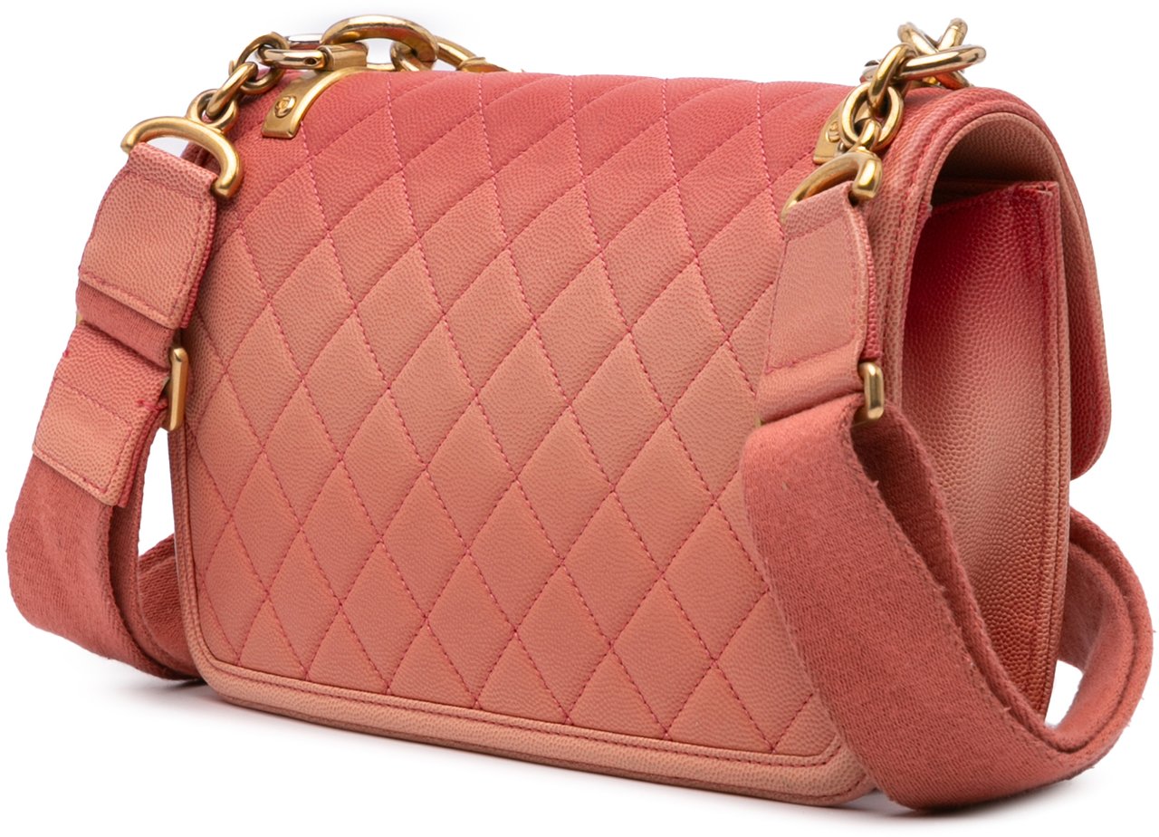Chanel Medium Quilted Caviar Sunset On The Sea Flap Roze