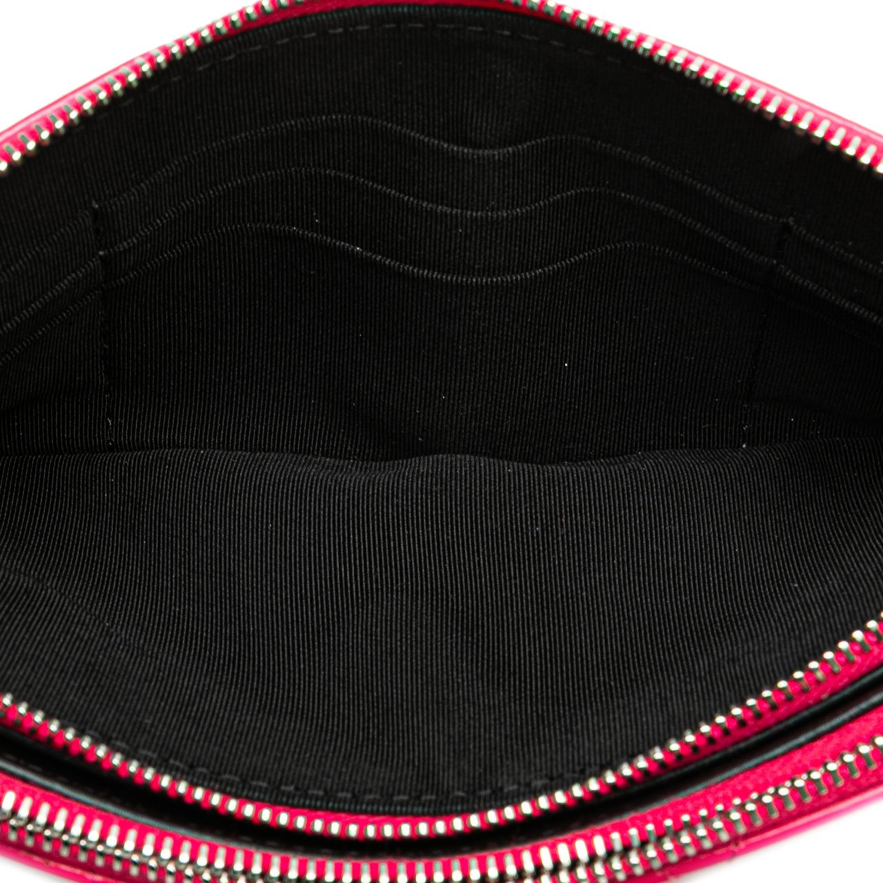 Chanel Bicolor Patent Double Zip Wallet on Chain Roze
