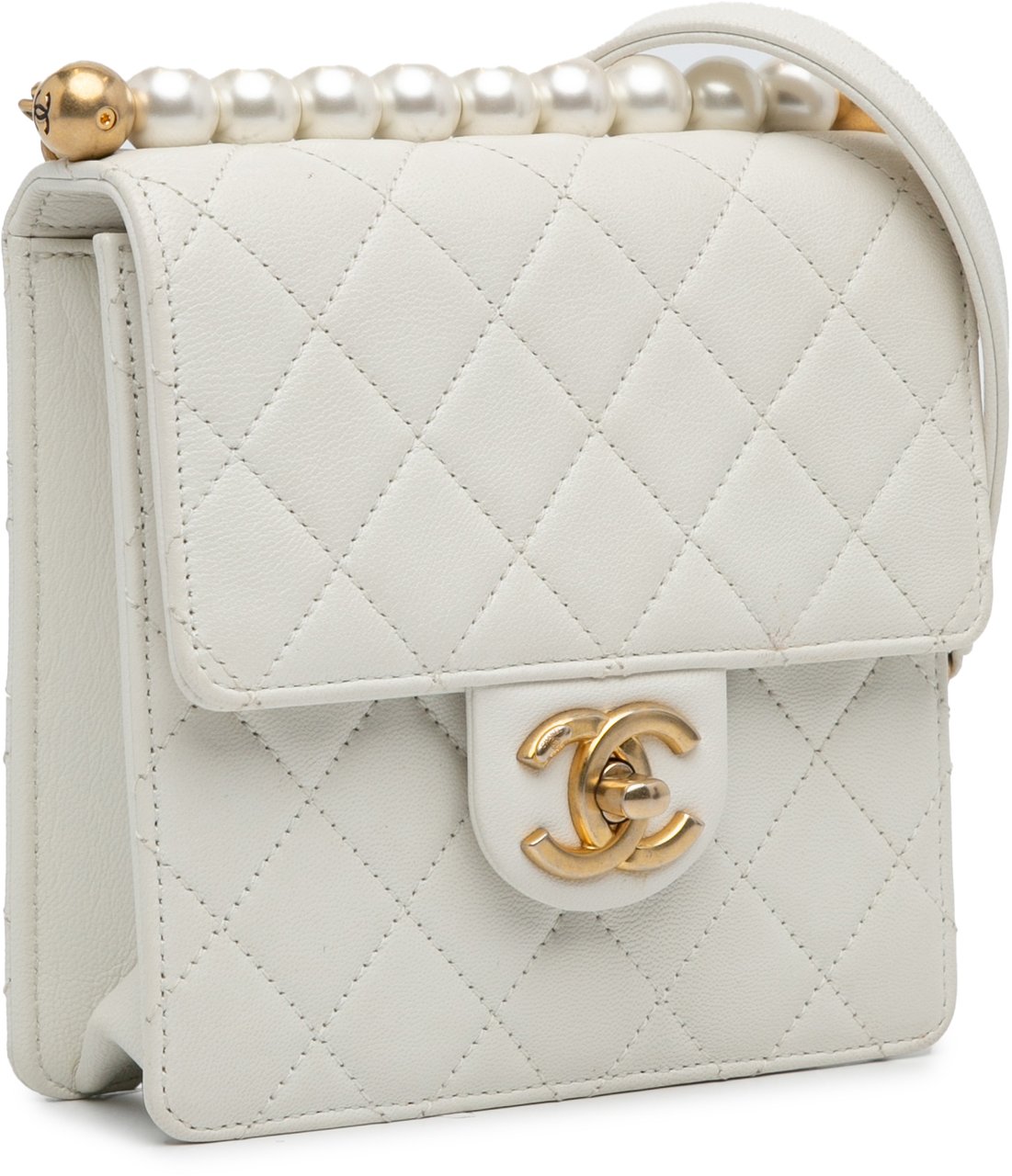 Chanel Small Lambskin Chic Pearls Flap Wit