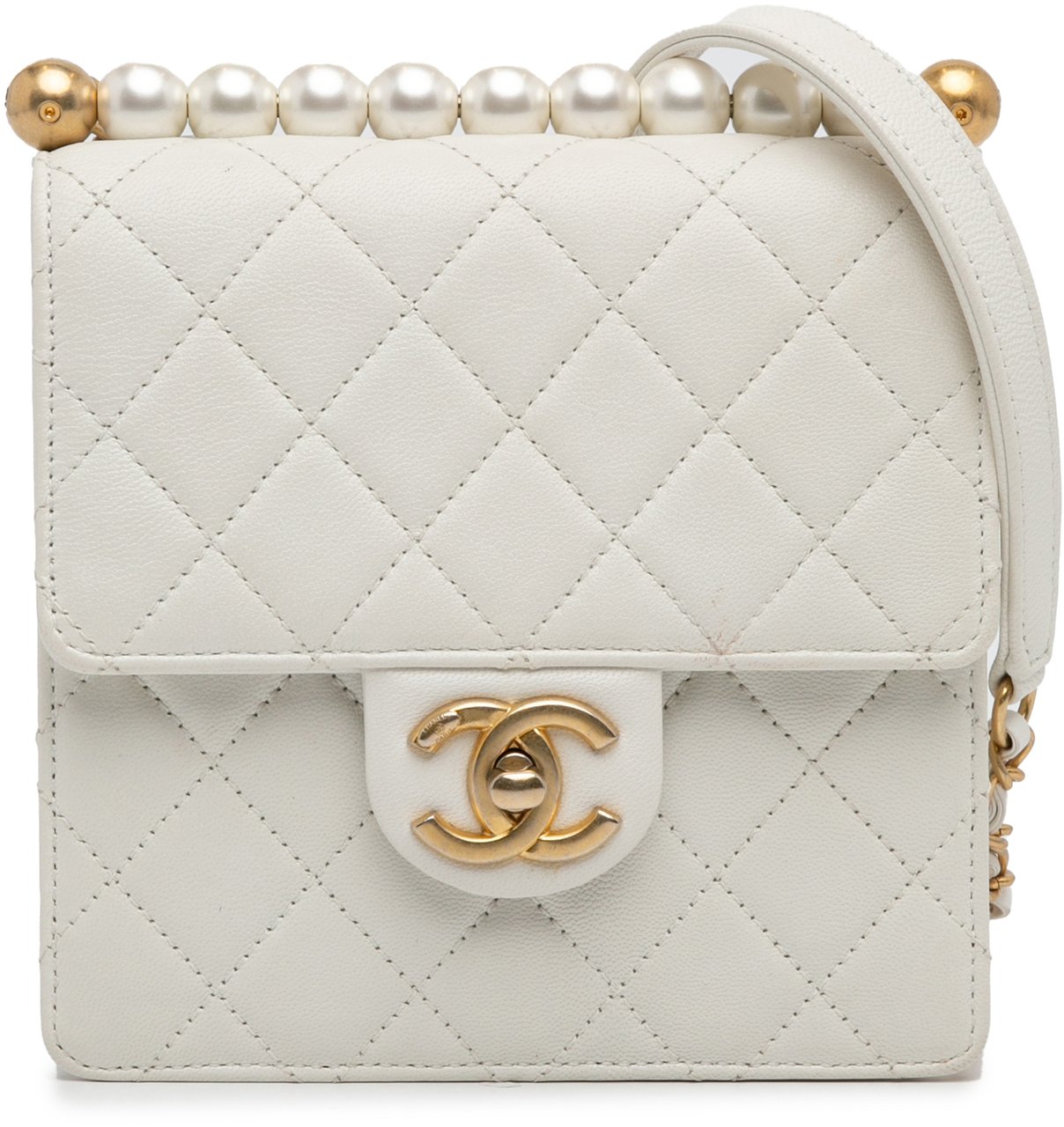 Chanel Small Lambskin Chic Pearls Flap Wit