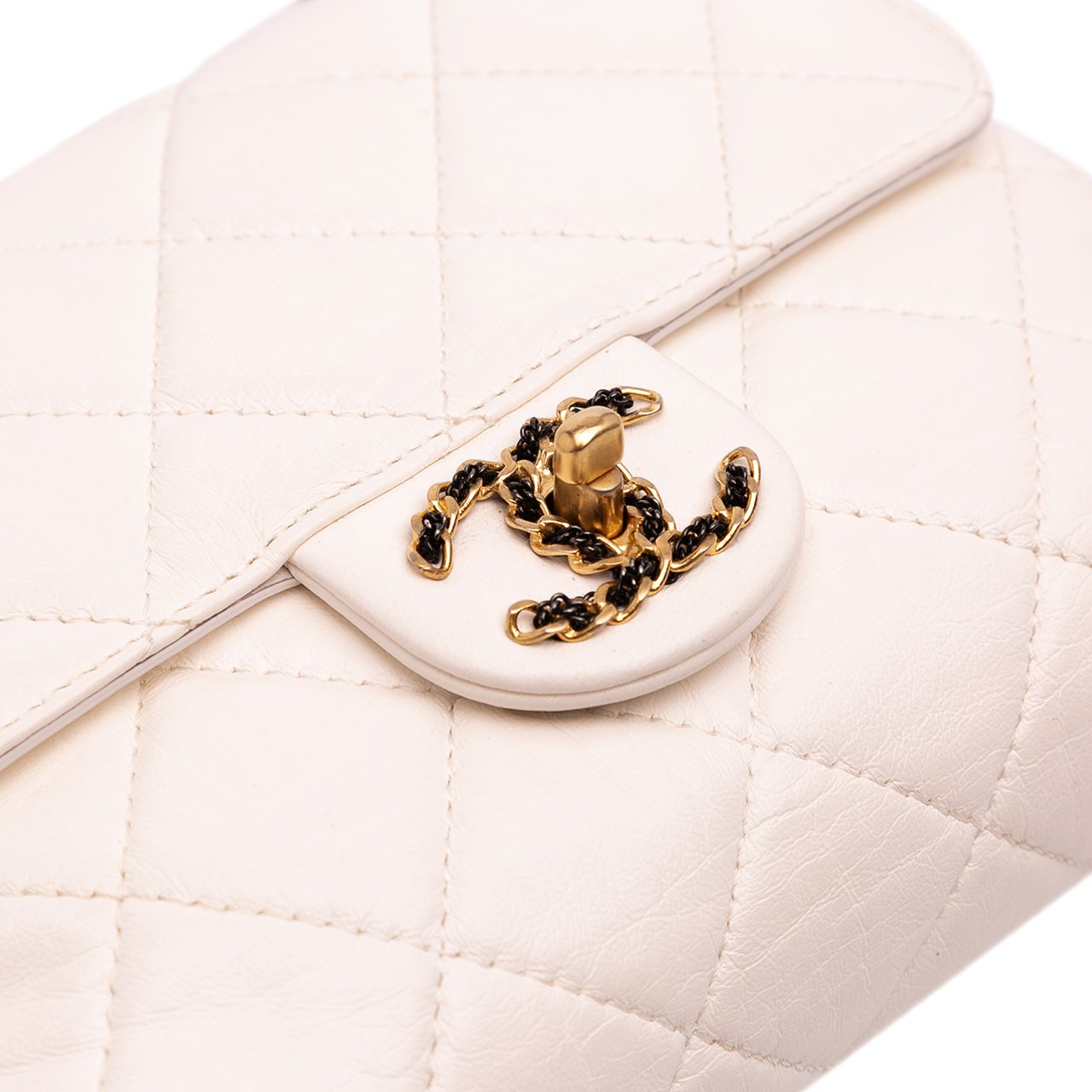 Chanel CC Quilted Aged Calfskin Accordion Flap Wit