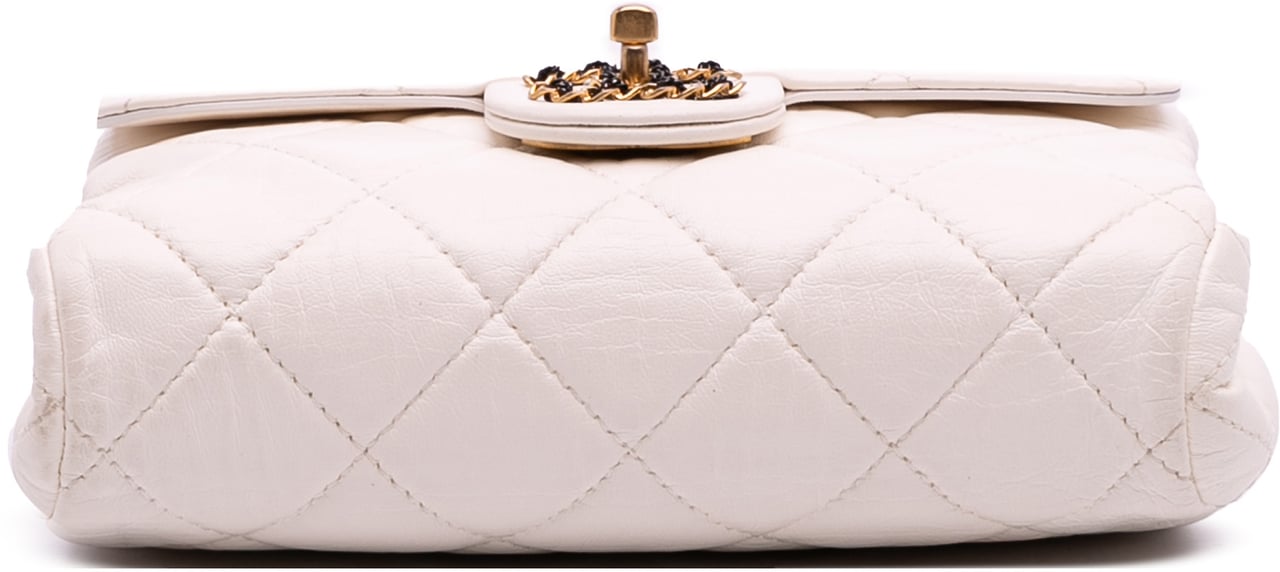 Chanel CC Quilted Aged Calfskin Accordion Flap Wit