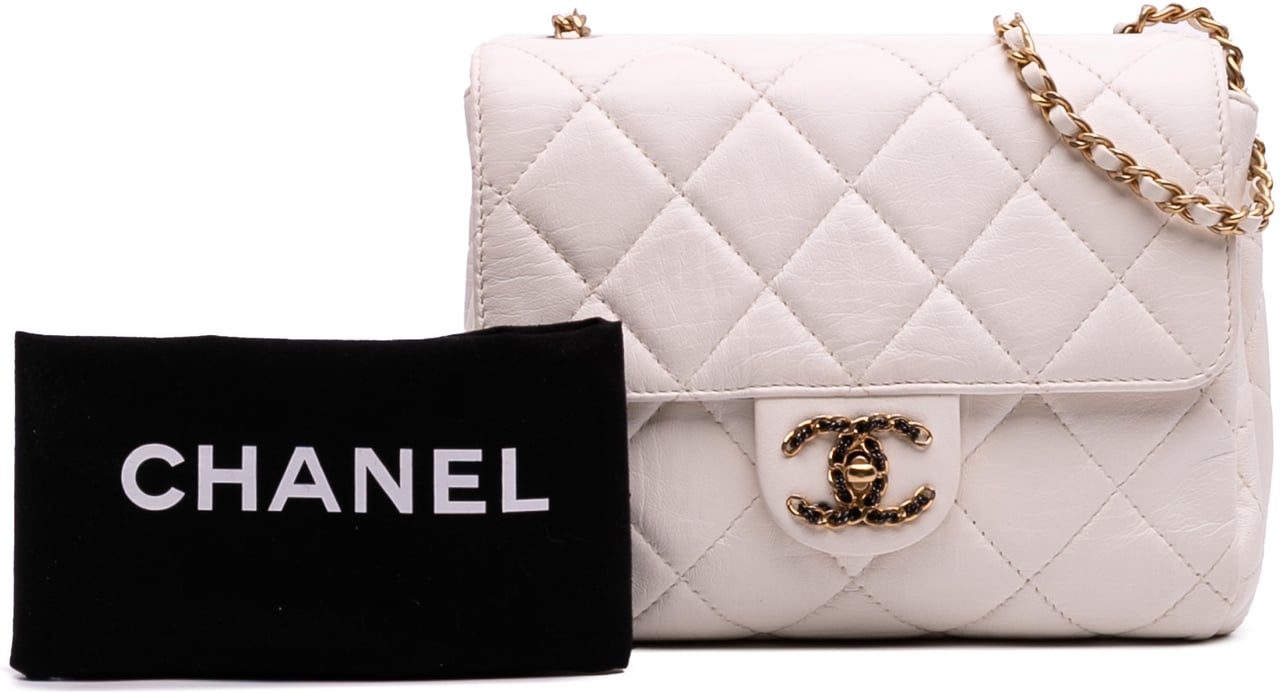 Chanel CC Quilted Aged Calfskin Accordion Flap Wit