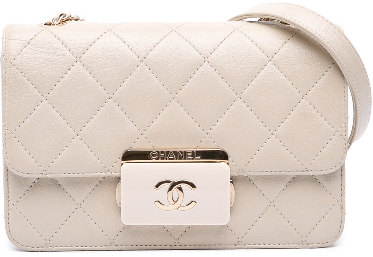 Chanel Mini Lambskin Beauty Lock Flap Wit