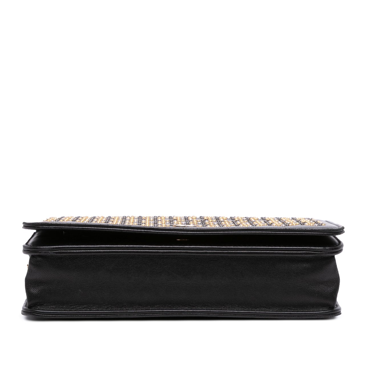 Chanel CC Studded Lambskin Wallet on Chain Zwart
