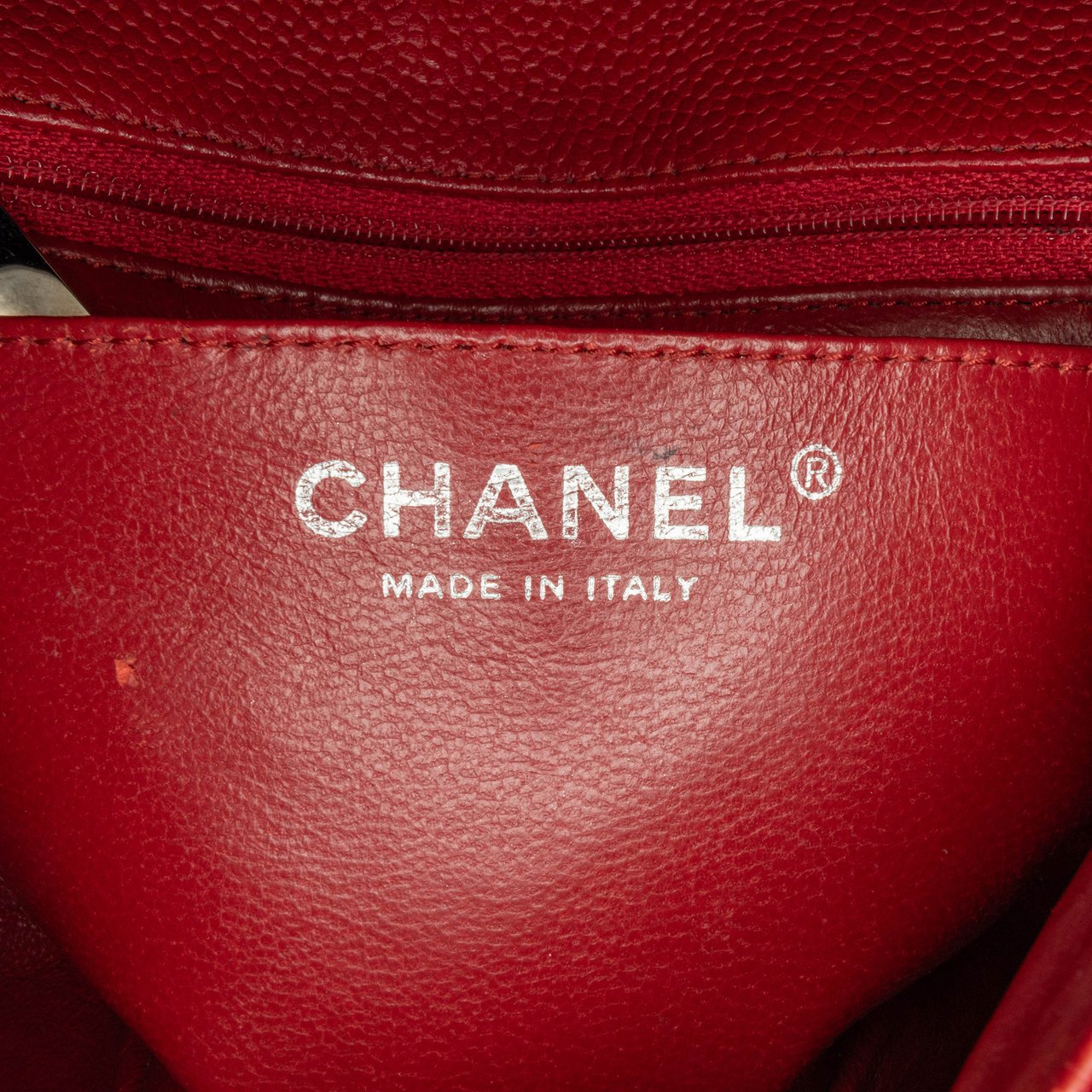 Chanel Mini Square Classic Caviar Single Flap Rood