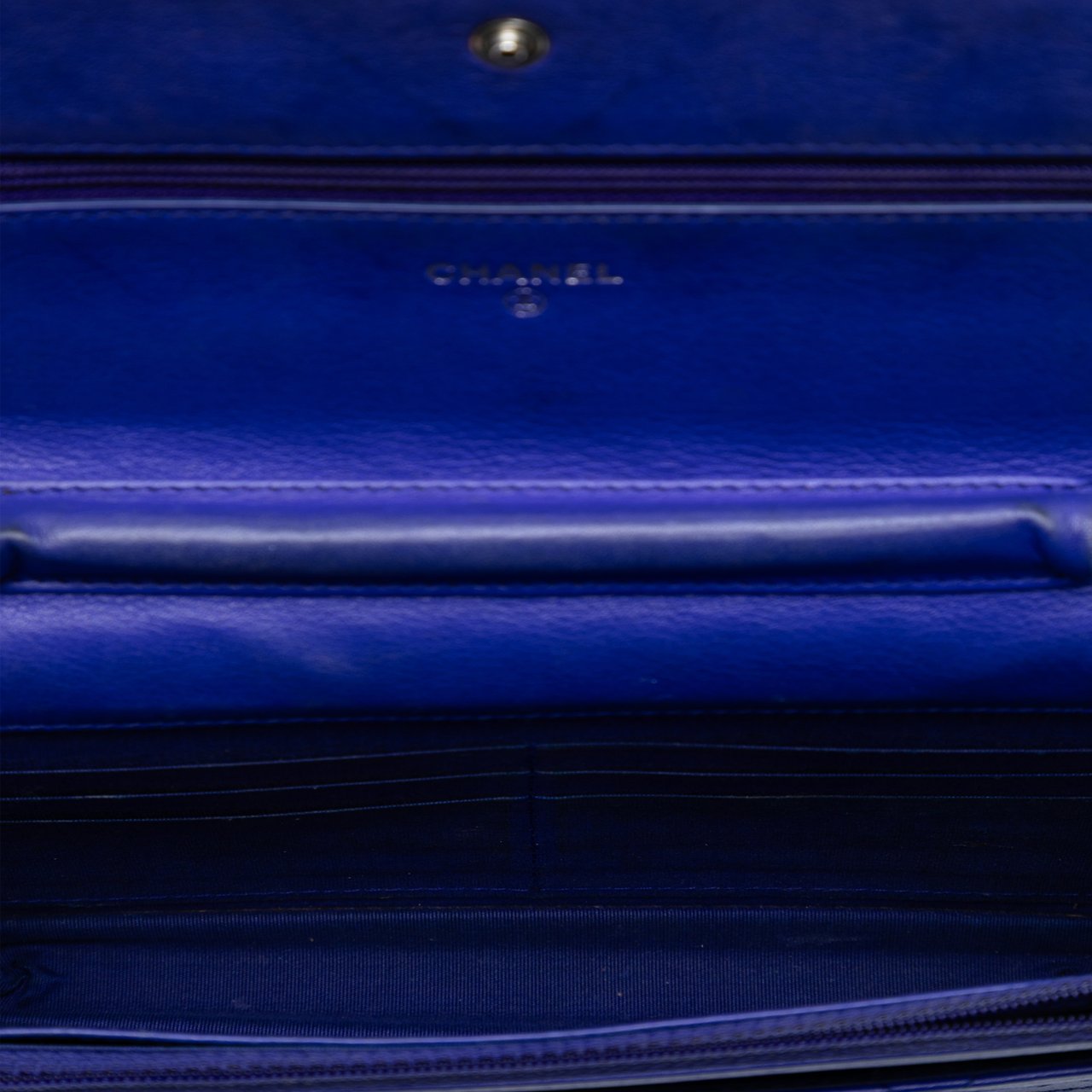 Chanel CC Quilted Calfskin Fancy Wallet On Chain Blauw