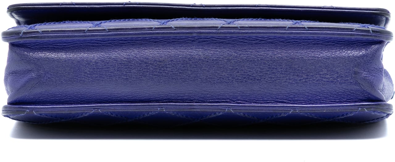 Chanel CC Quilted Calfskin Fancy Wallet On Chain Blauw
