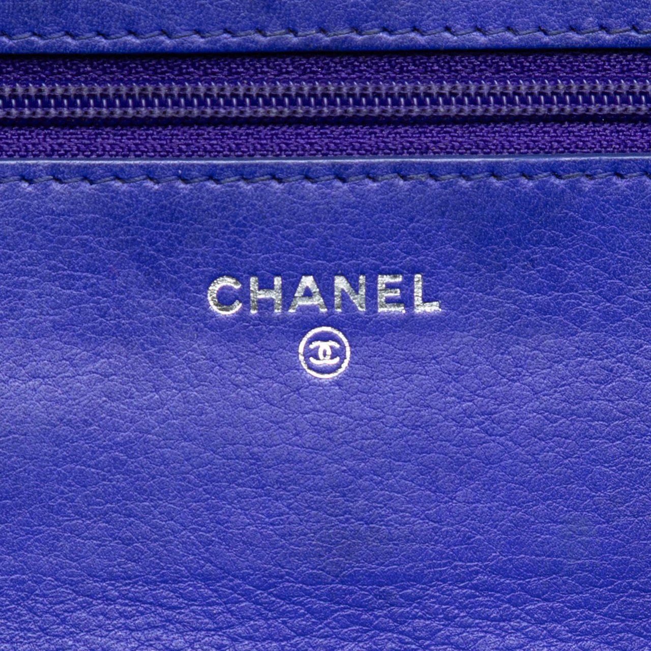 Chanel CC Quilted Calfskin Fancy Wallet On Chain Blauw