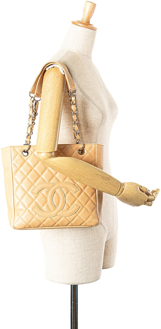 Chanel Caviar Petite Shopping Tote Bruin