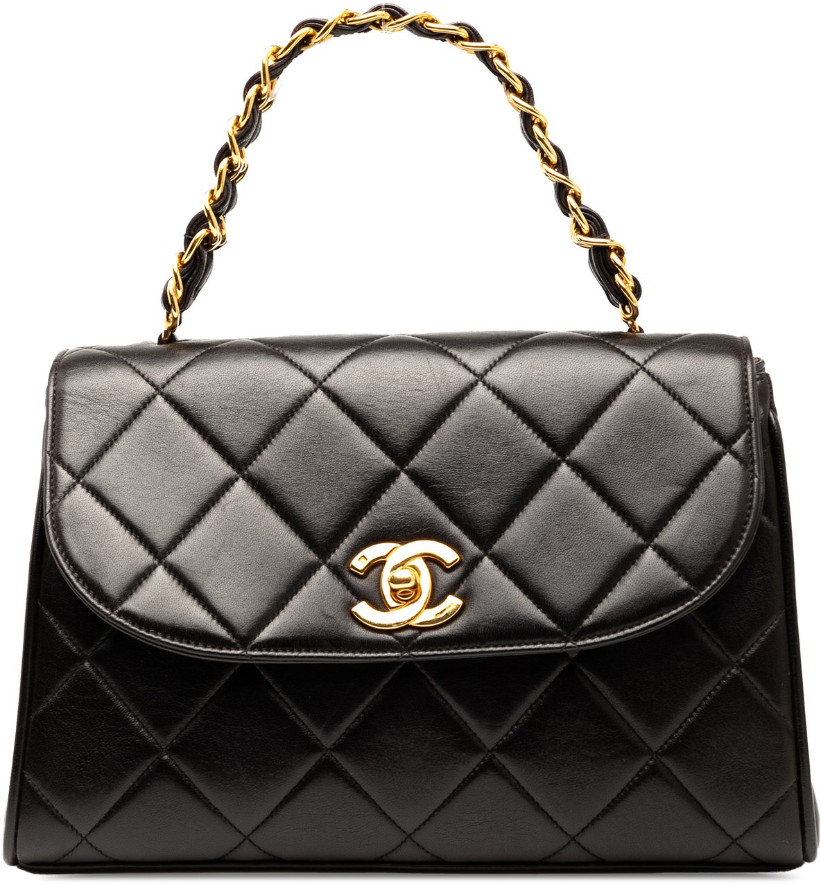 Chanel CC Quilted Lambskin Handbag Zwart