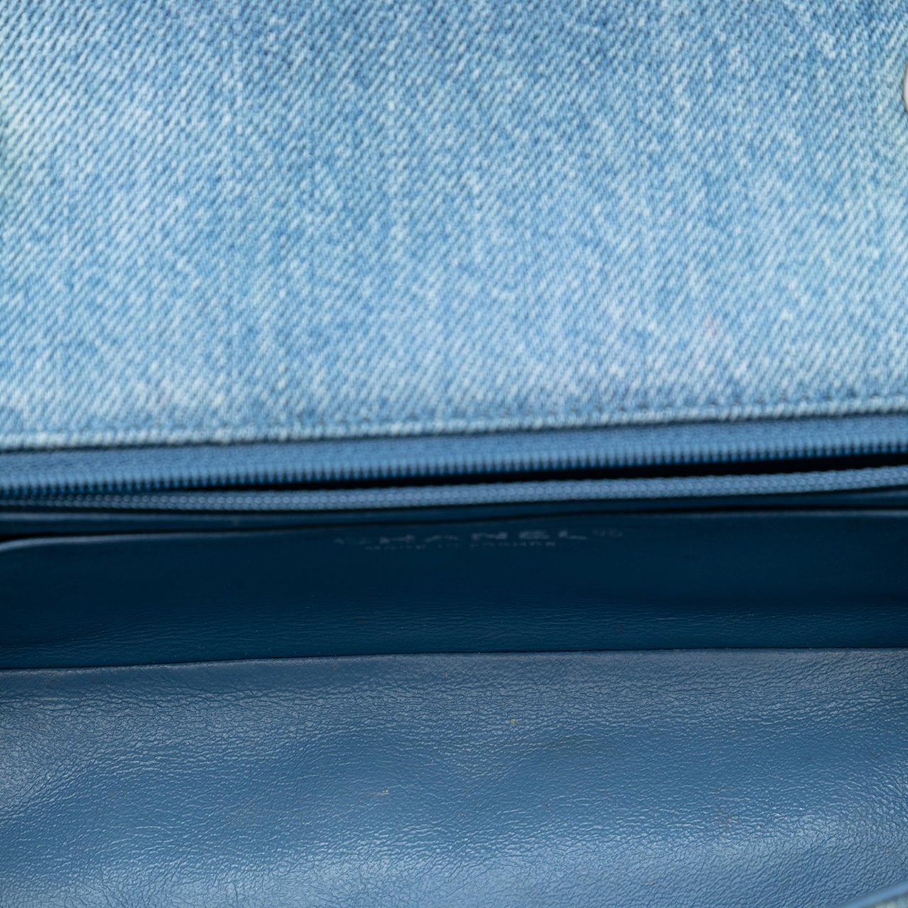 Chanel Mini Rectangular Classic Denim Braided Single Flap Blauw