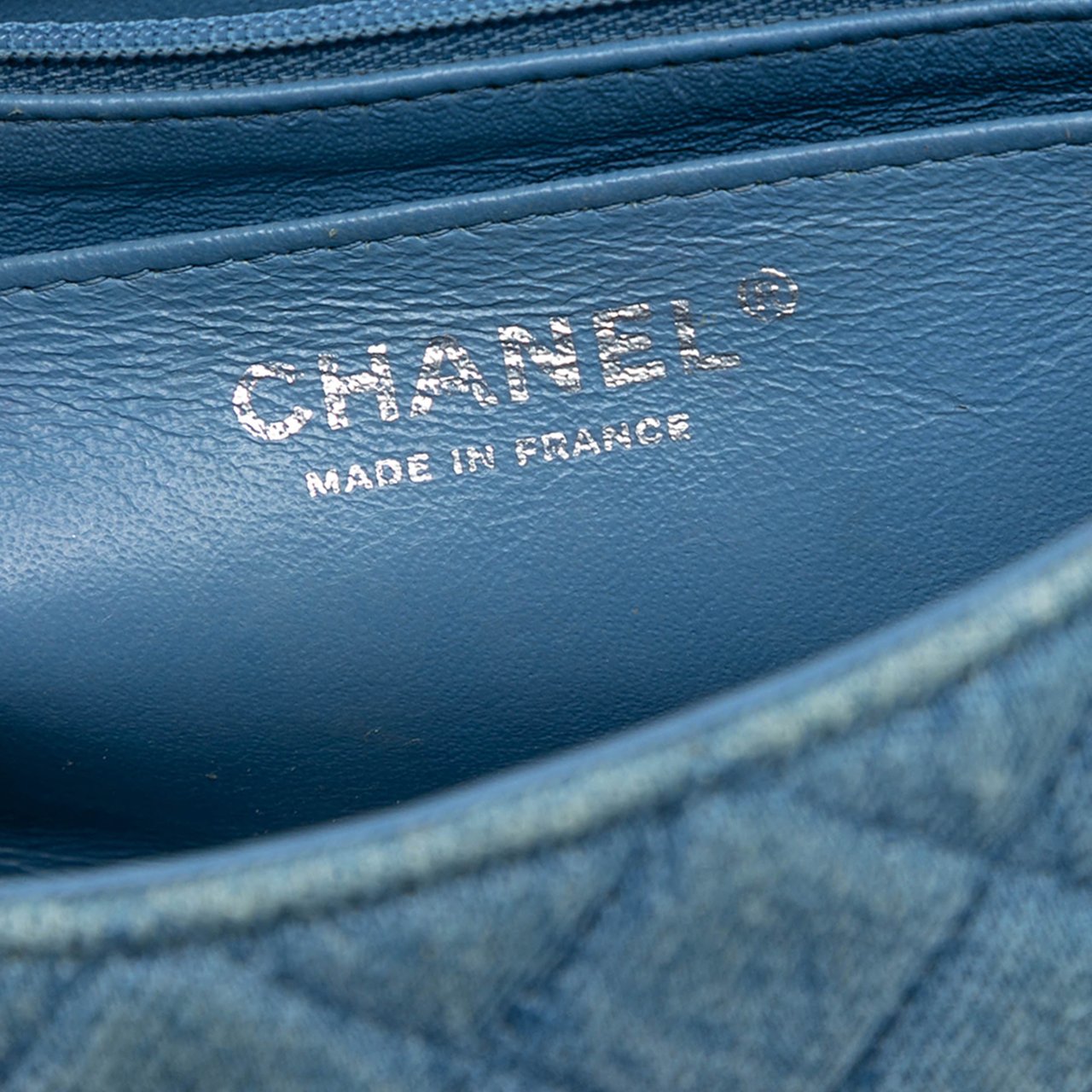 Chanel Mini Rectangular Classic Denim Braided Single Flap Blauw