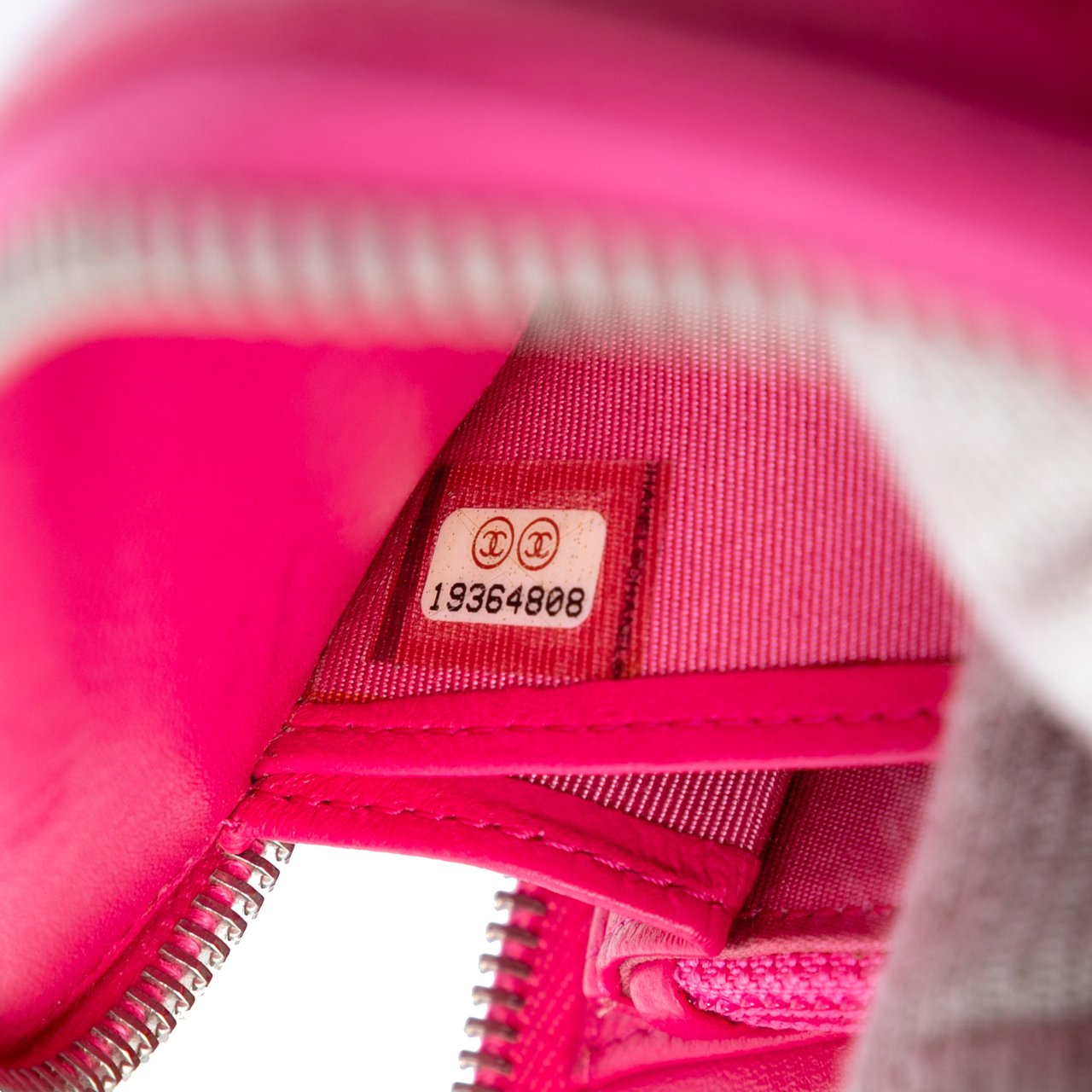 Chanel Large Quilted Lambskin Zip Around Organizer Clutch Roze