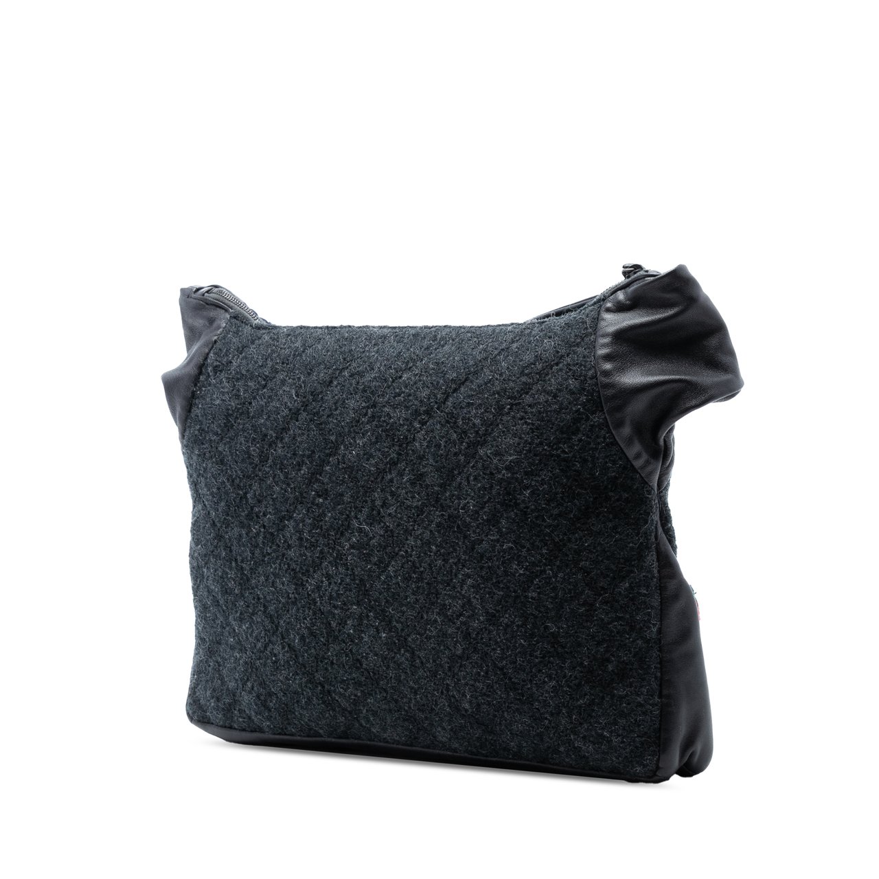 Chanel Quilted Wool and Lambskin Girl Bag Grijs