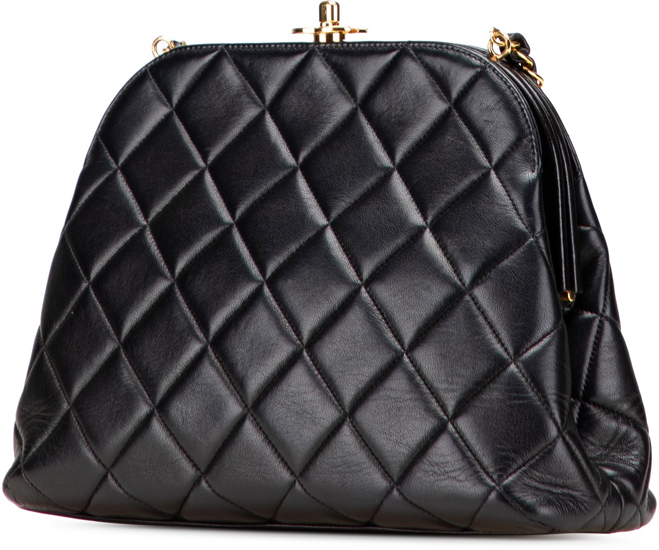 Chanel Quilted Lambskin Frame Chain Crossbody Zwart