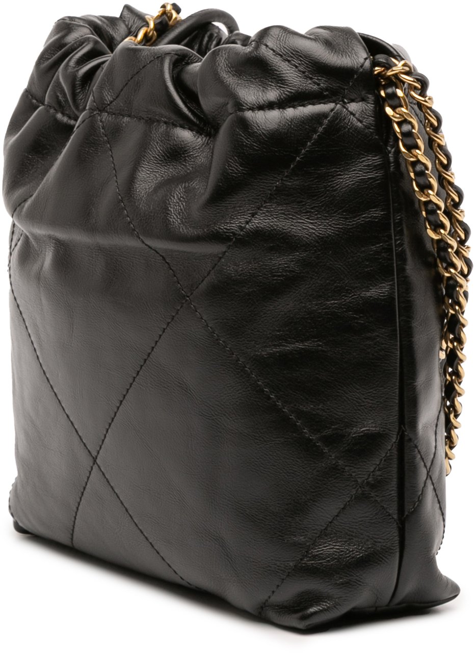 Chanel Mini Shiny Calfskin 22 Handbag Zwart