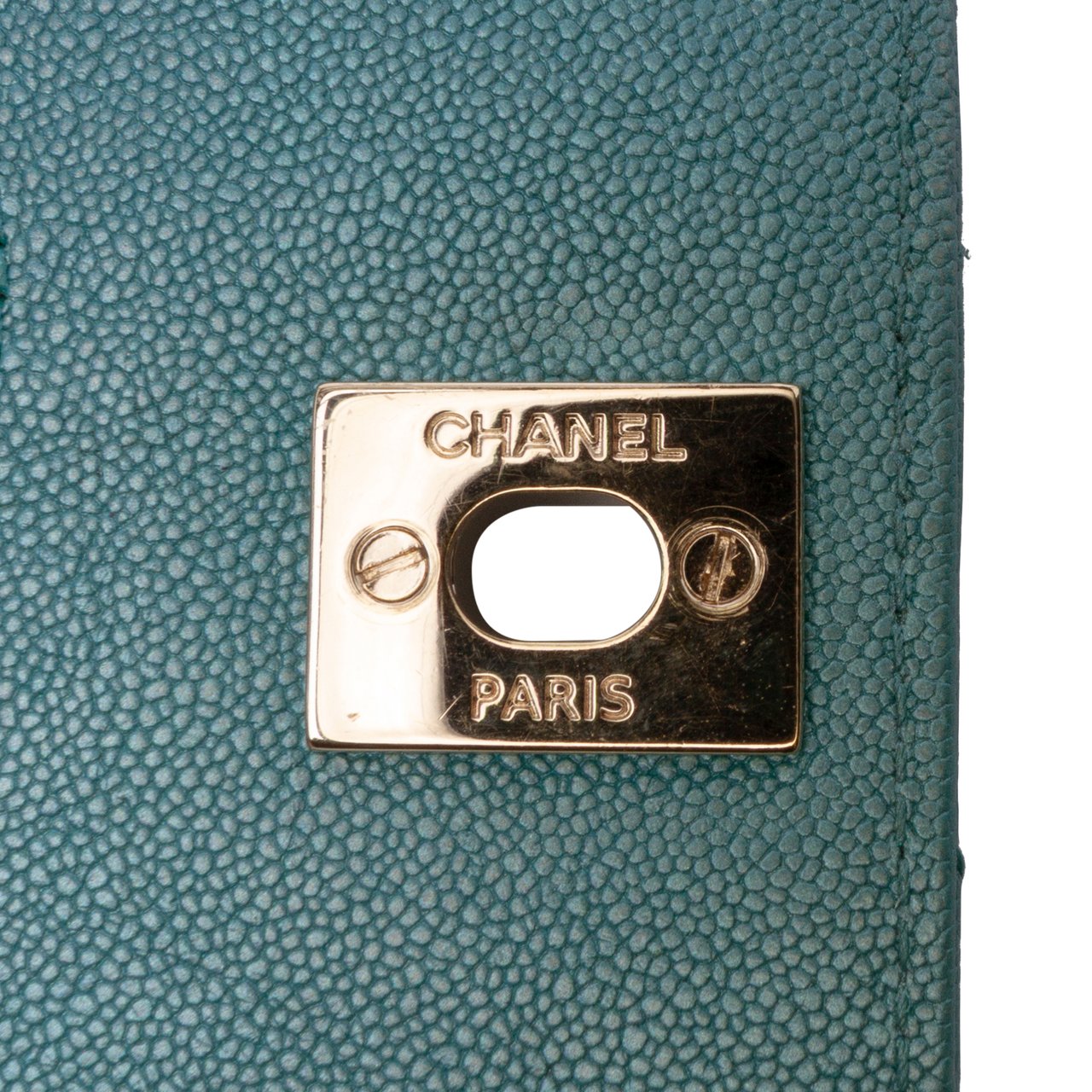 Chanel Small Chevron Caviar Statement Flap Blauw