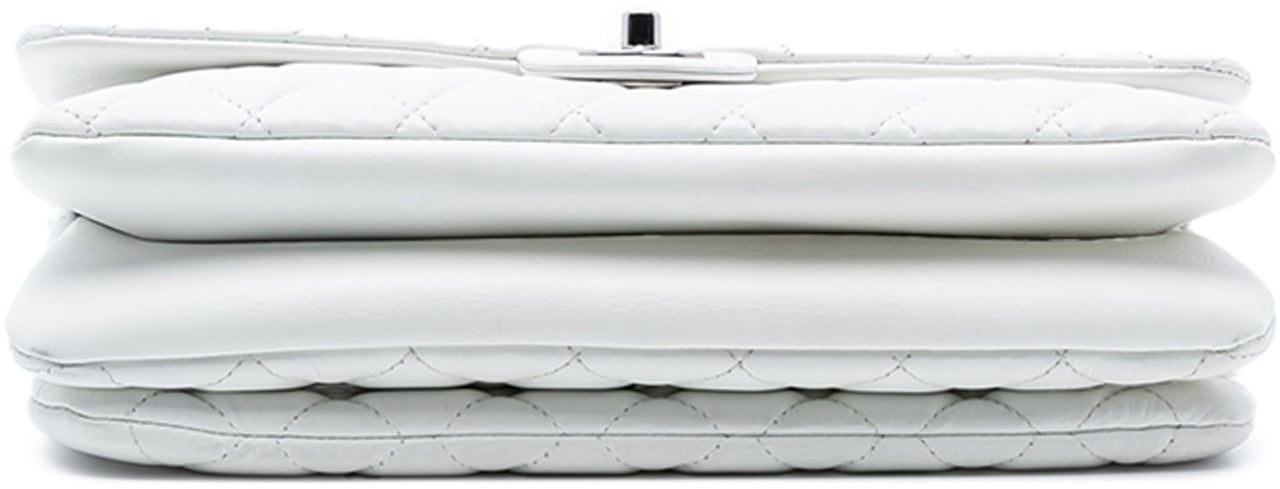 Chanel Jumbo Quilted Lambskin 3 Accordion Flap Wit