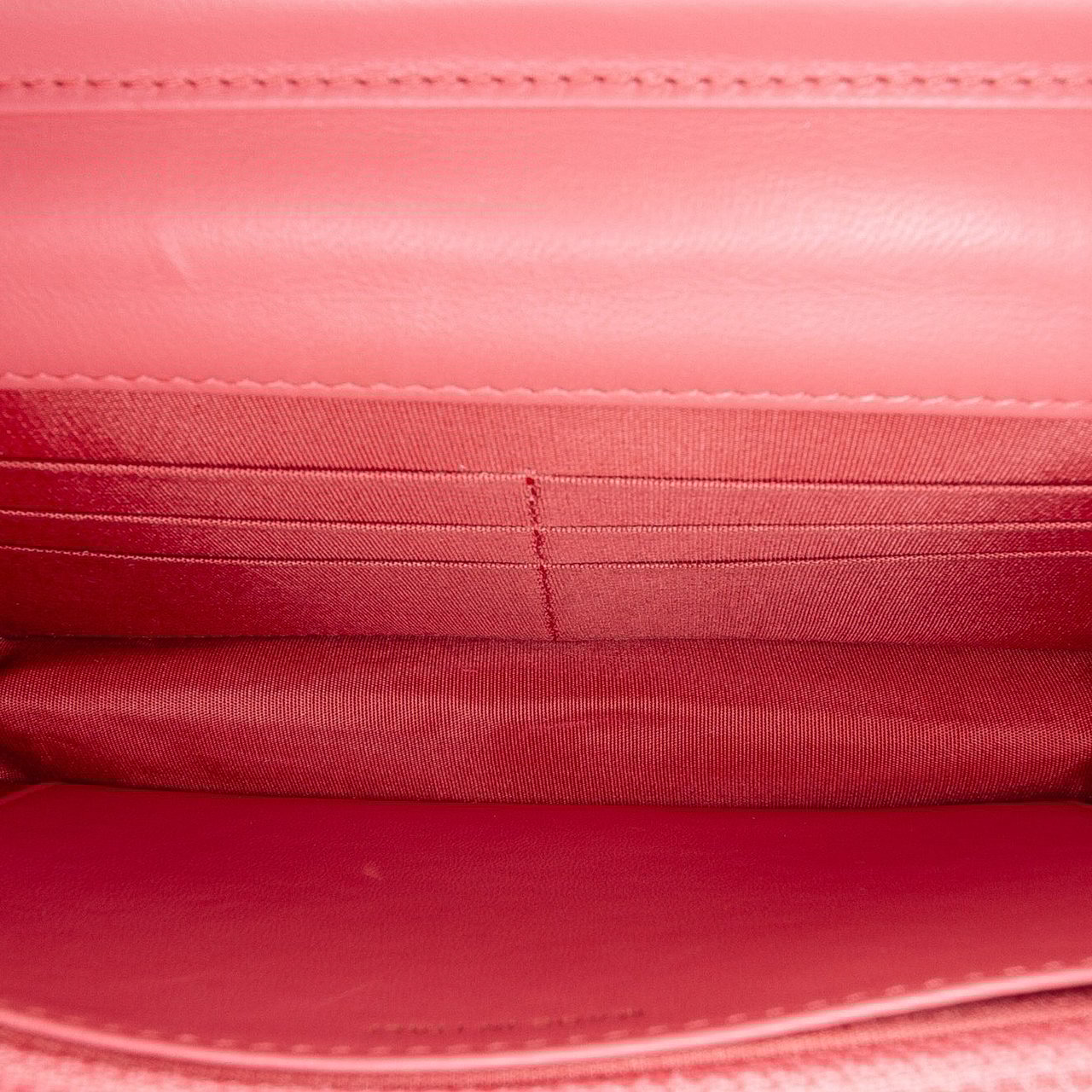 Chanel Quilted Lambskin Double Stitch Tassel Wallet On Chain Roze