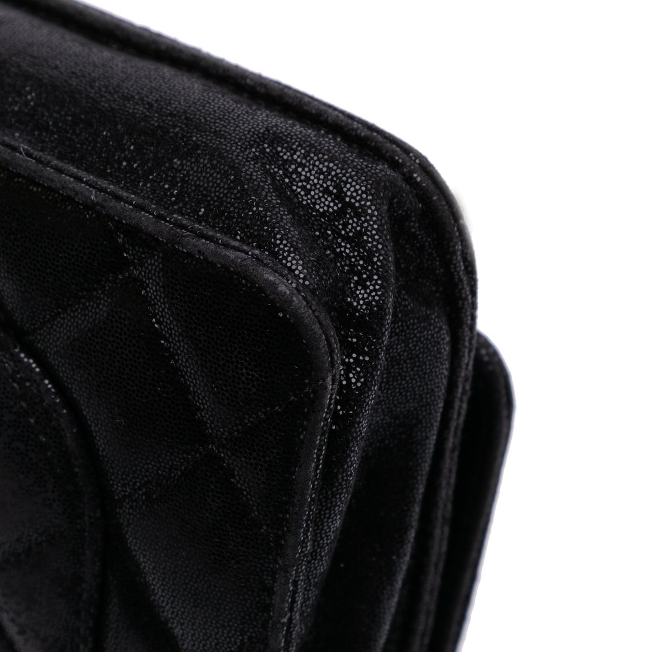 Chanel Sequined Goatskin CC Crystal Wallet On Chain Zwart