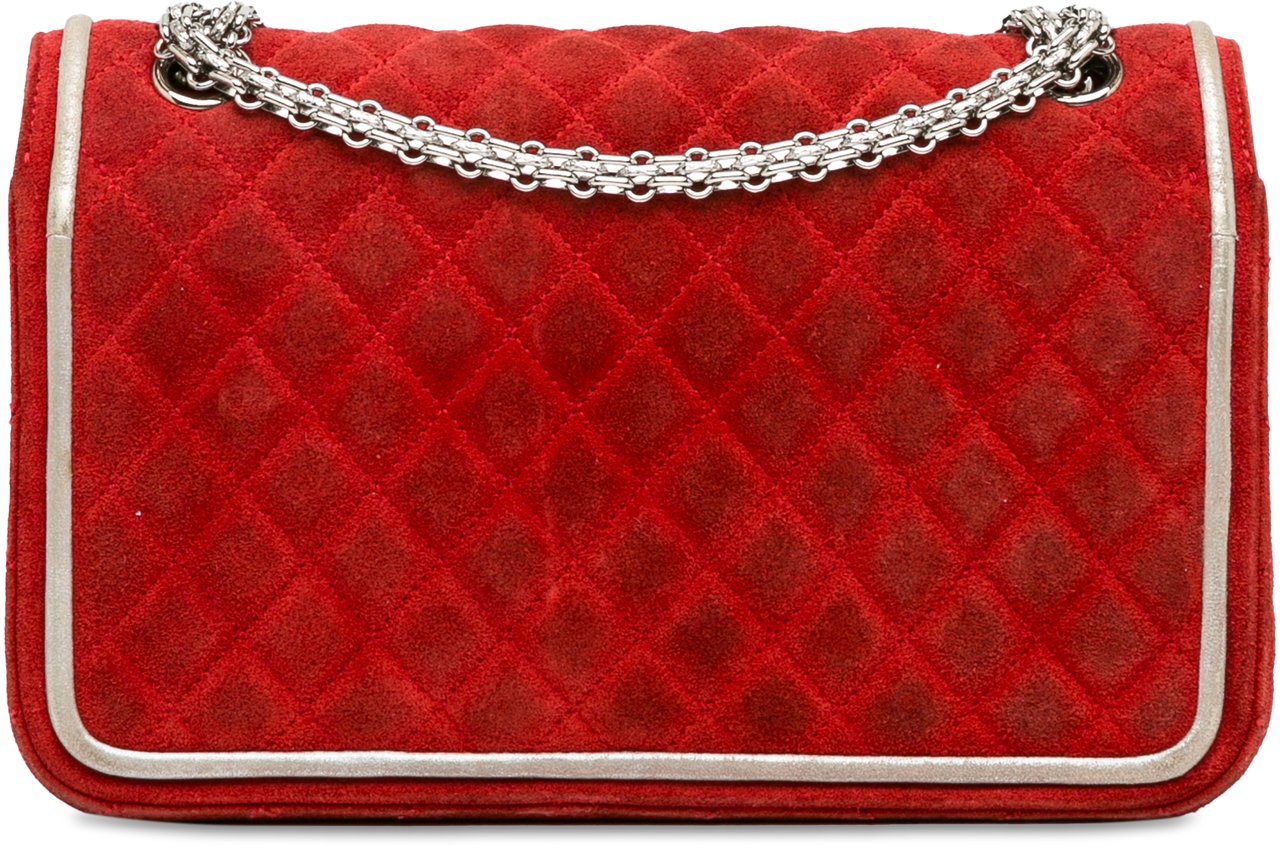 Chanel Medium Suede Re-issue 2.55 Double Flap Rood