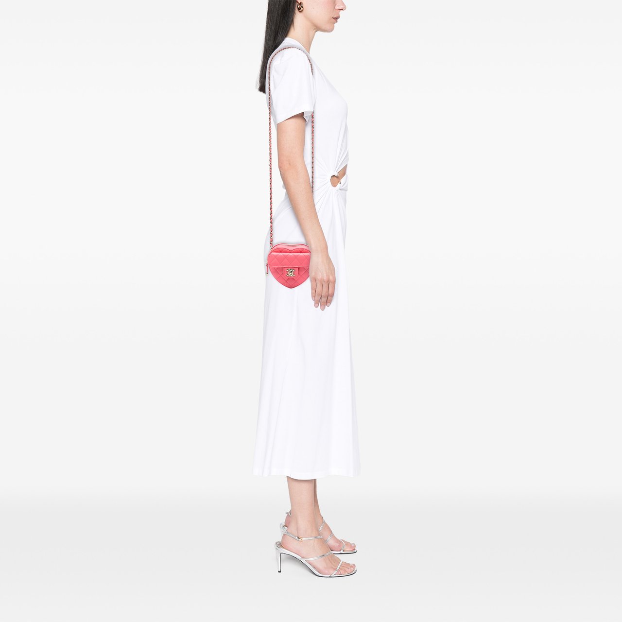 Chanel Mini Lambskin CC in Love Heart Crossbody Roze