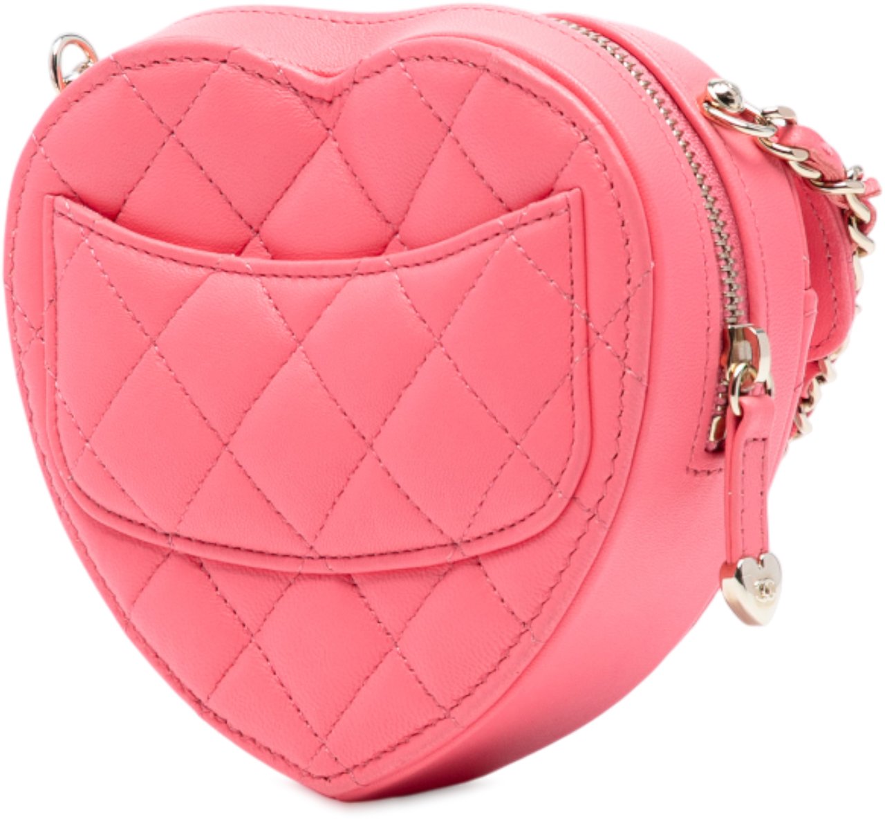 Chanel Mini Lambskin CC in Love Heart Crossbody Roze