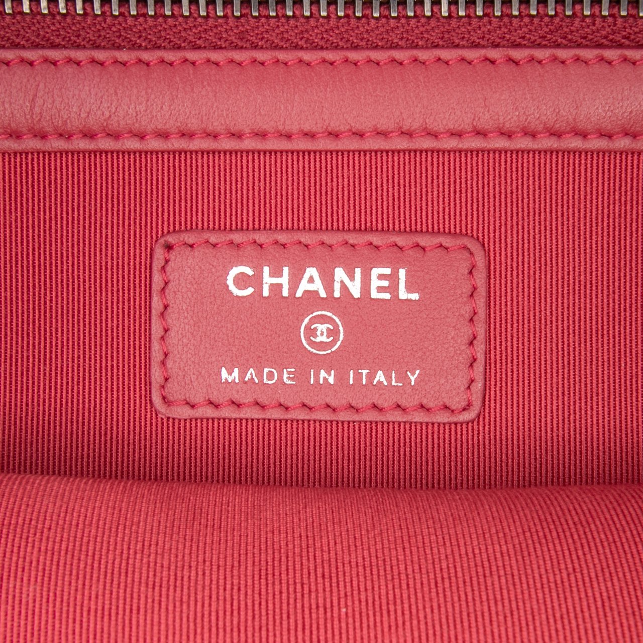 Chanel Large Aged Calfskin Gabrielle O Case Clutch Bruin