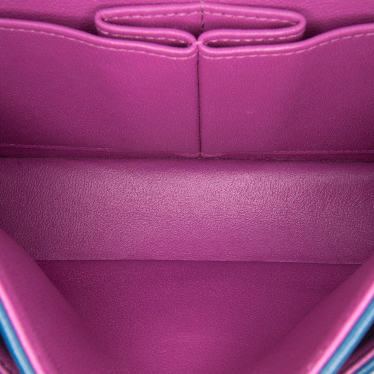 Chanel Small Classic Lambskin Rainbow Double Flap Blauw