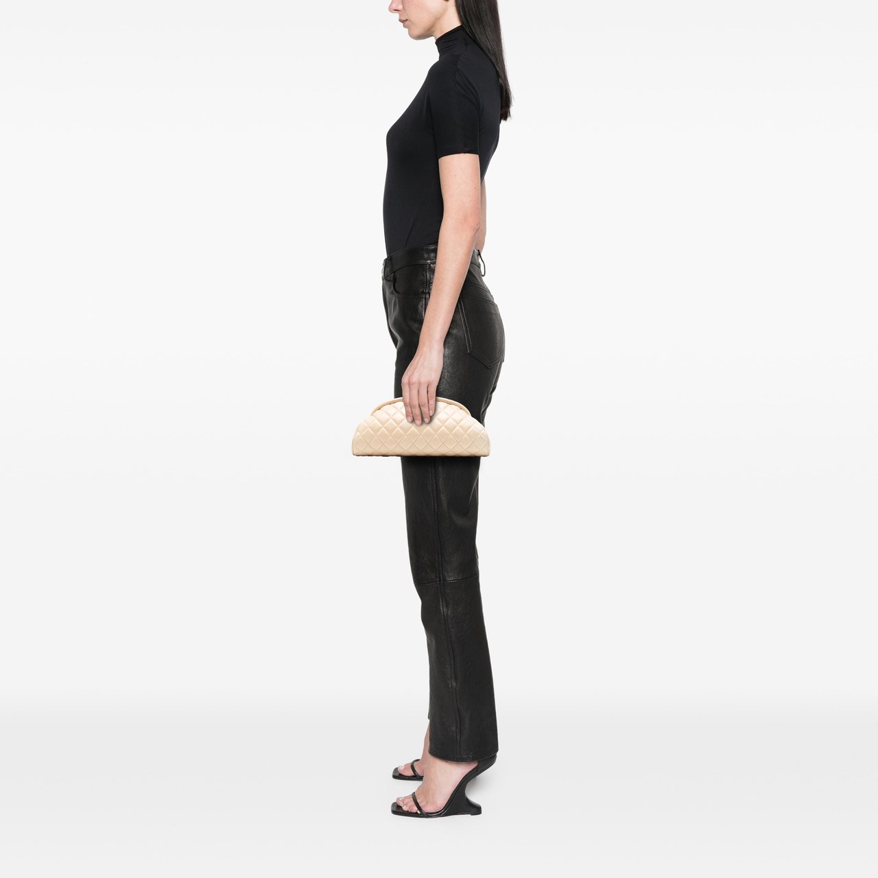 Chanel Quilted Lambskin Timeless Kisslock Clutch Bruin