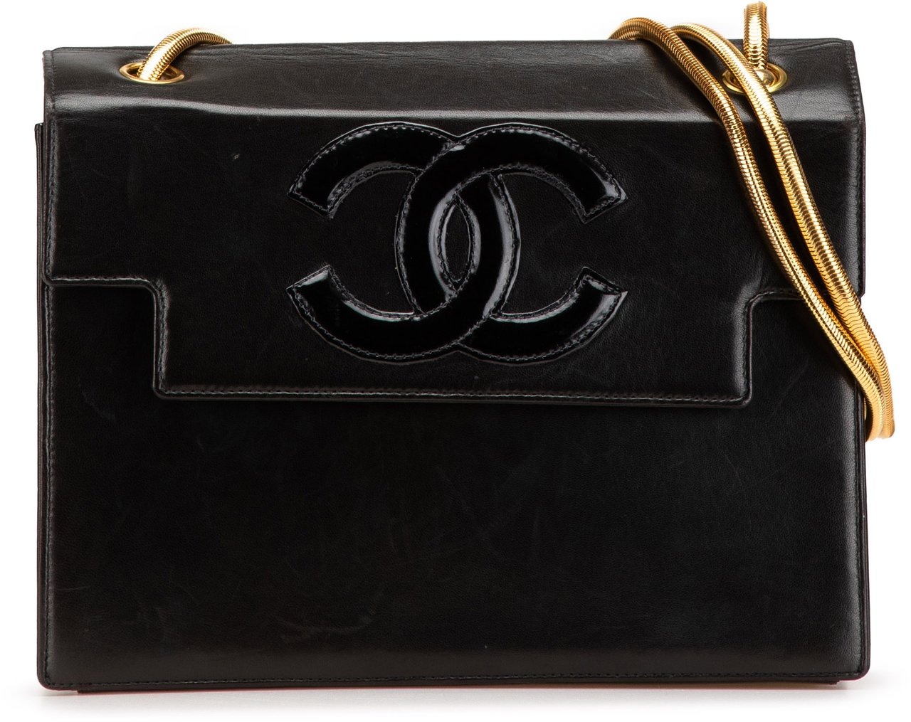 Chanel CC Patent Snake Chain Flap Zwart
