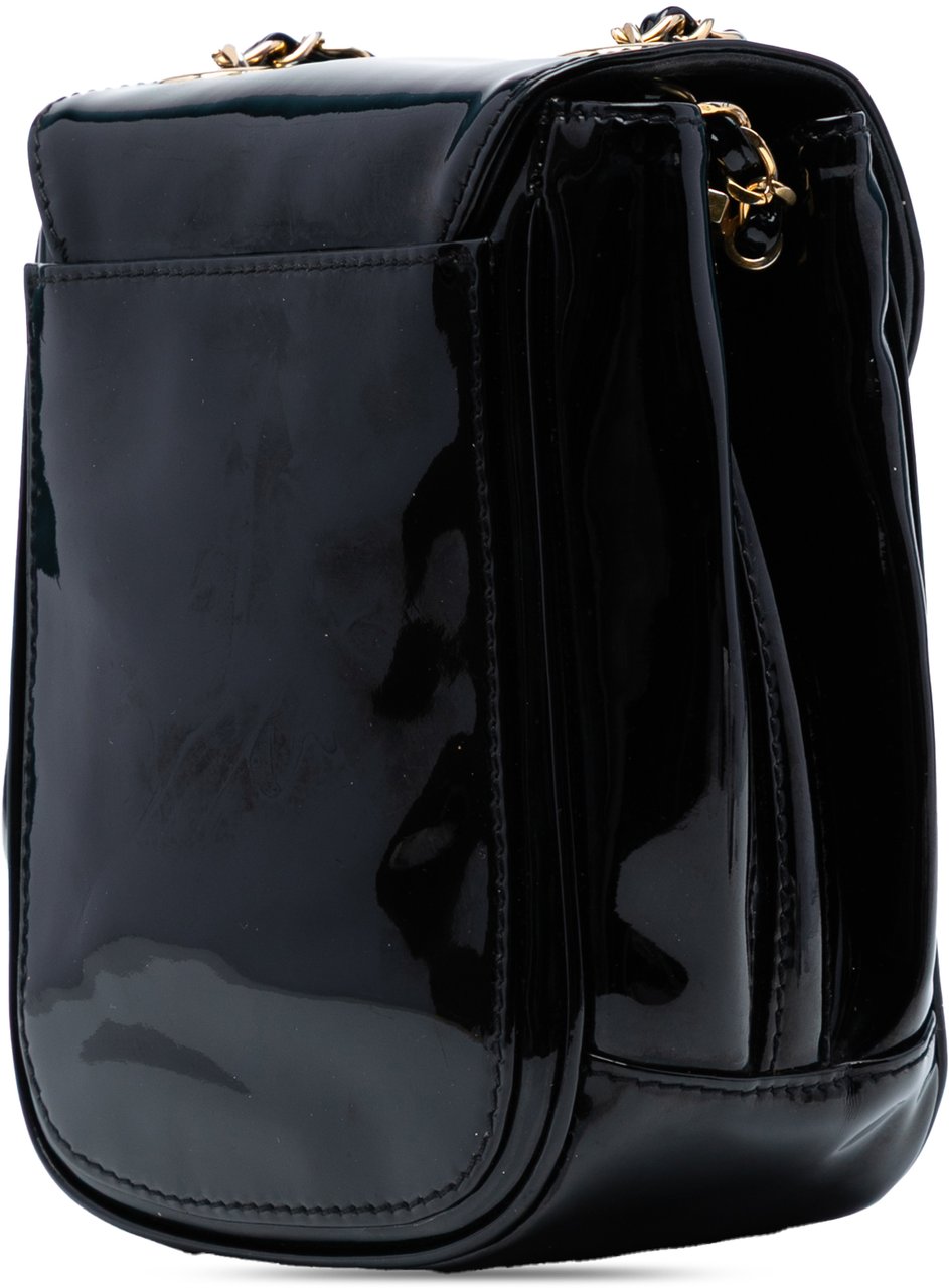 Chanel CC Patent Flap Crossbody Zwart