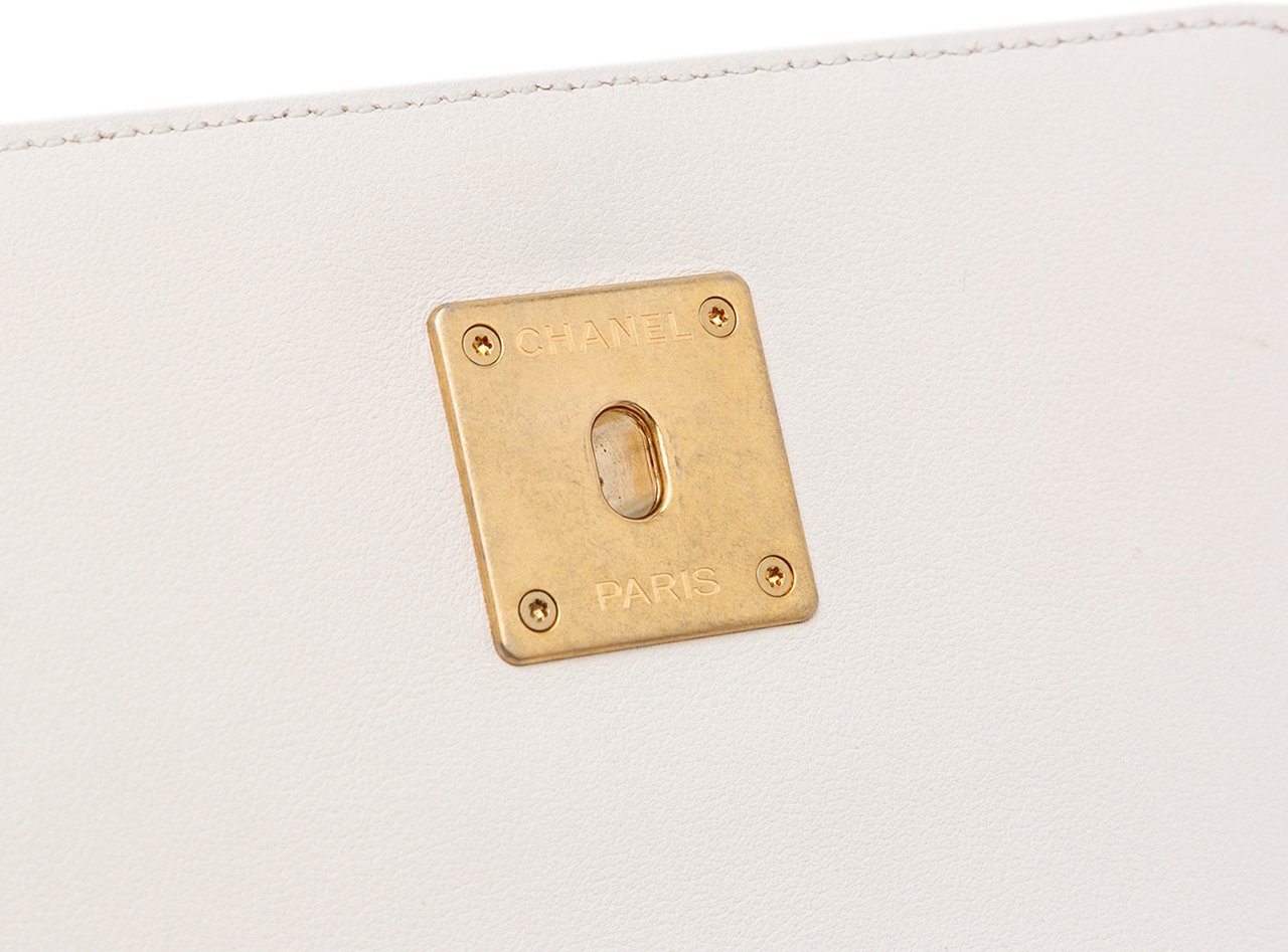 Chanel Small CC Quilted Calfskin Crystal Pearl Full Flap Wit