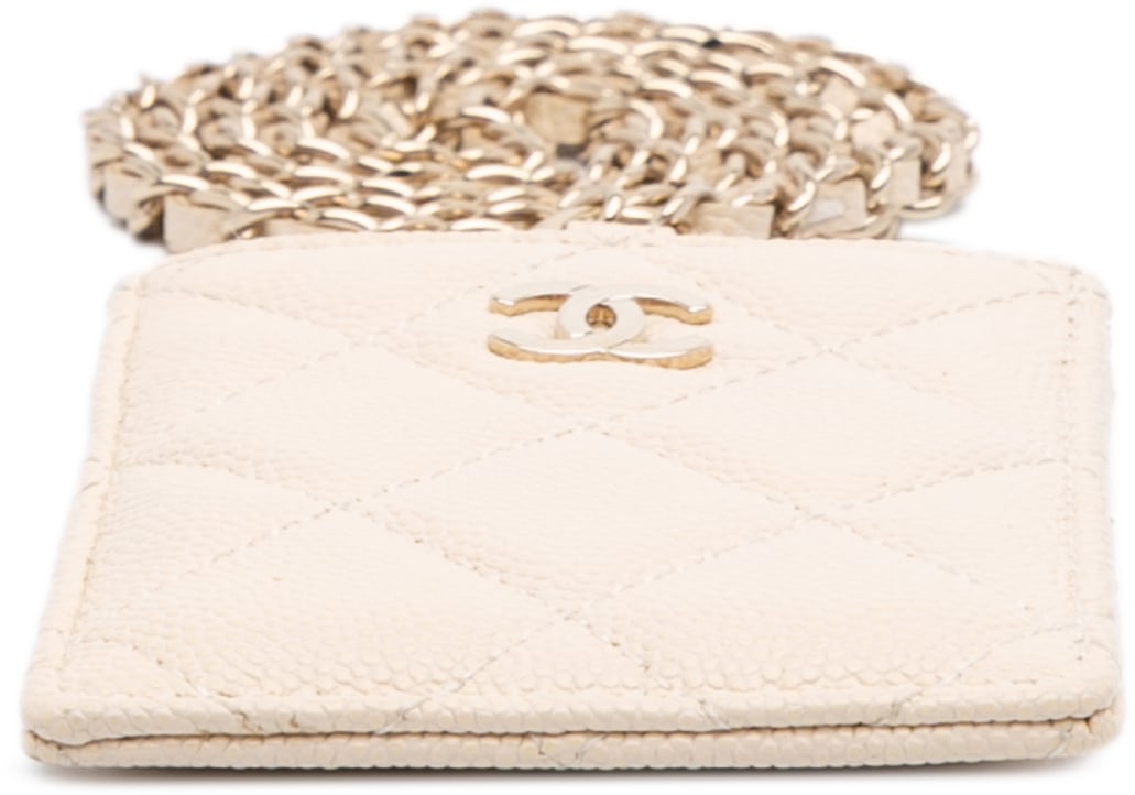 Chanel Quilted Caviar ID Card Holder Bruin