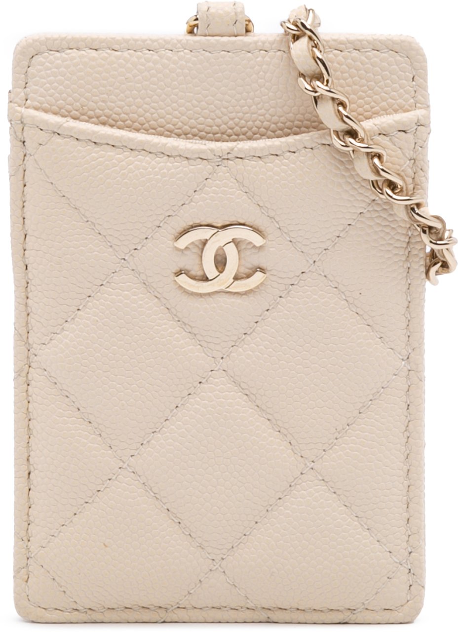 Chanel Quilted Caviar ID Card Holder Bruin