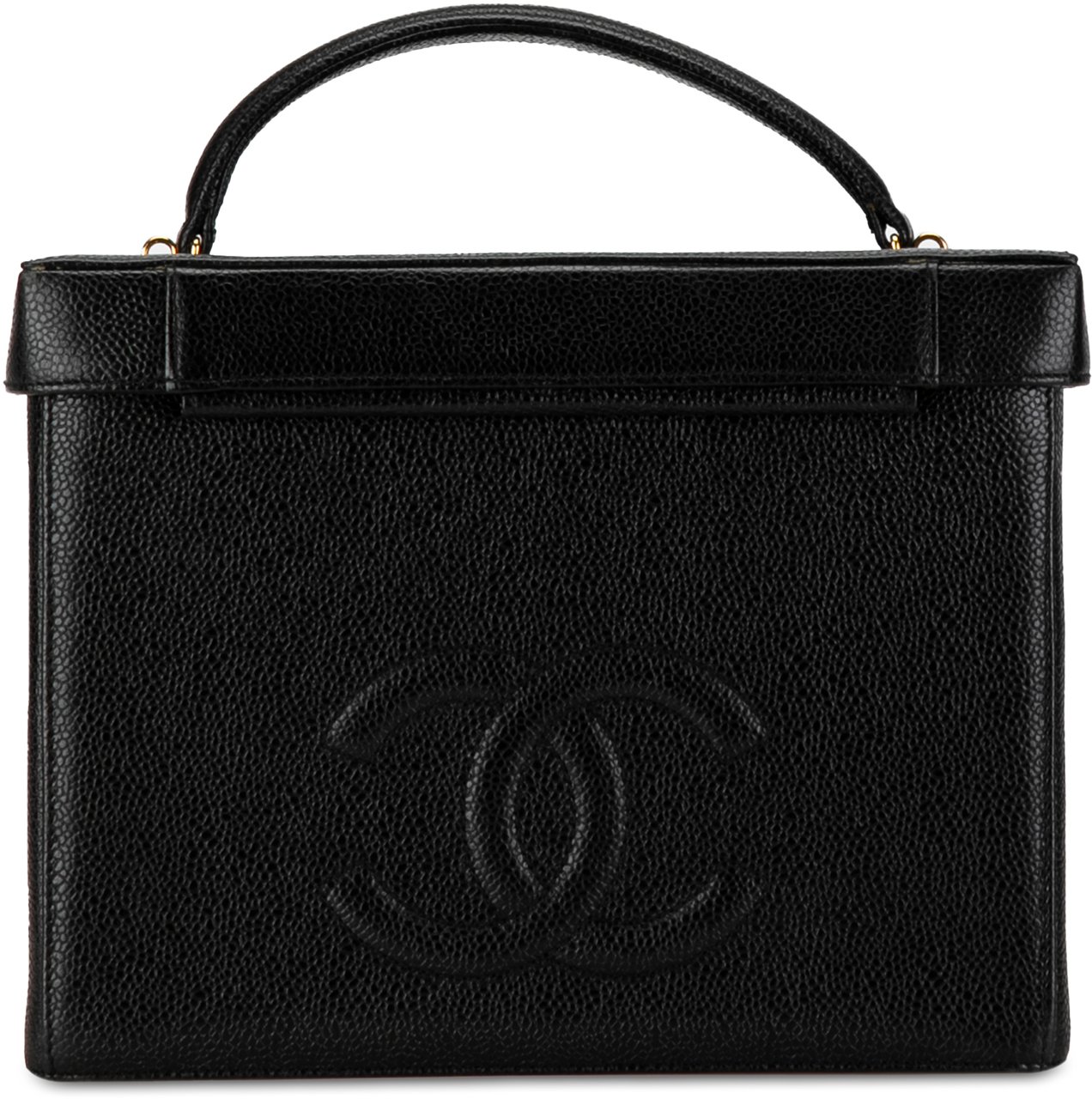 Chanel CC Caviar Vanity Case Zwart