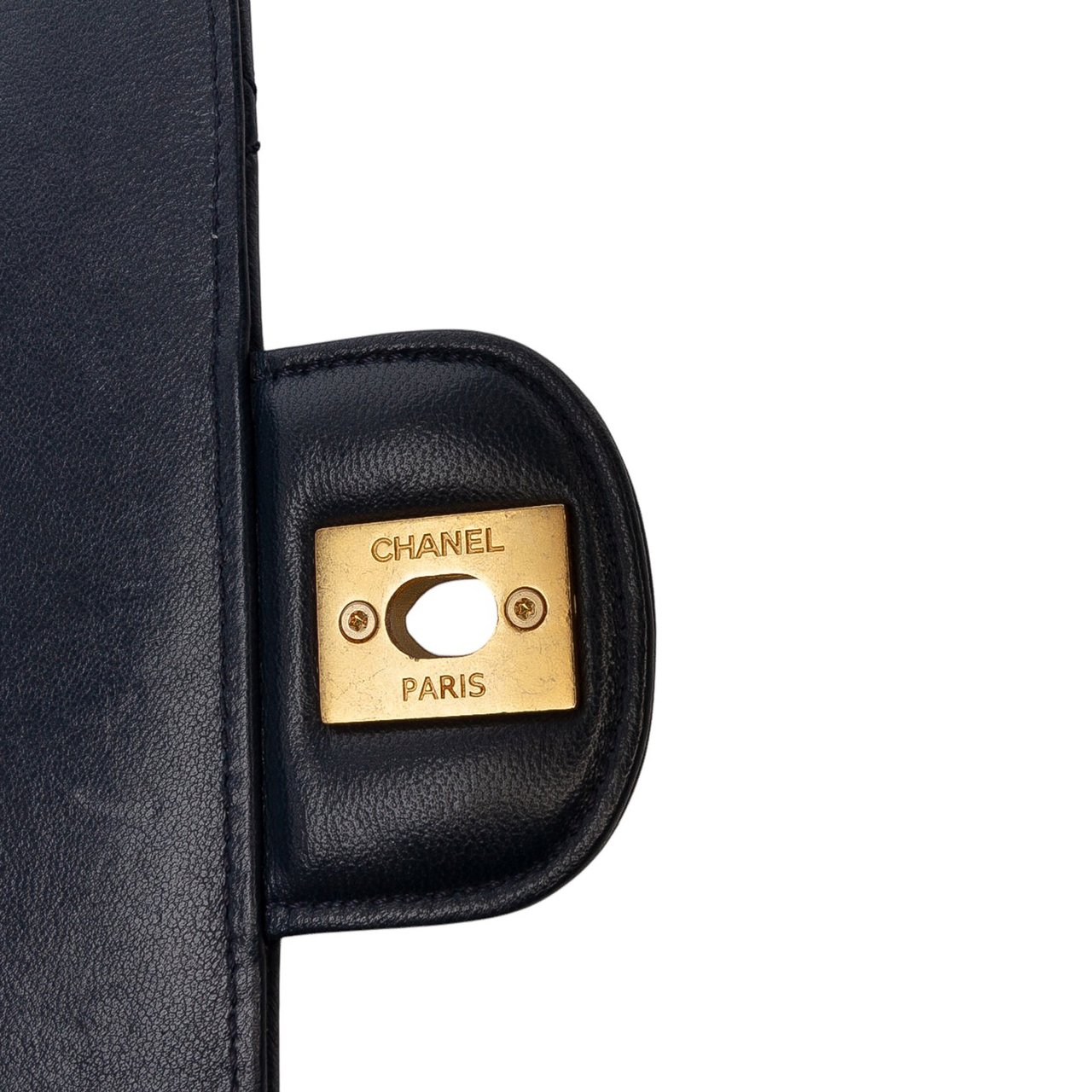 Chanel Mini Square Quilted Lambskin Bijoux Logo Chain Flap Blauw