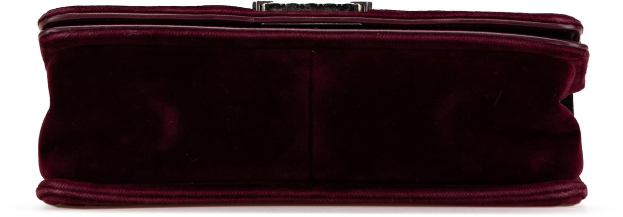 Chanel Old Medium Velvet and Tweed Boy Flap Rood