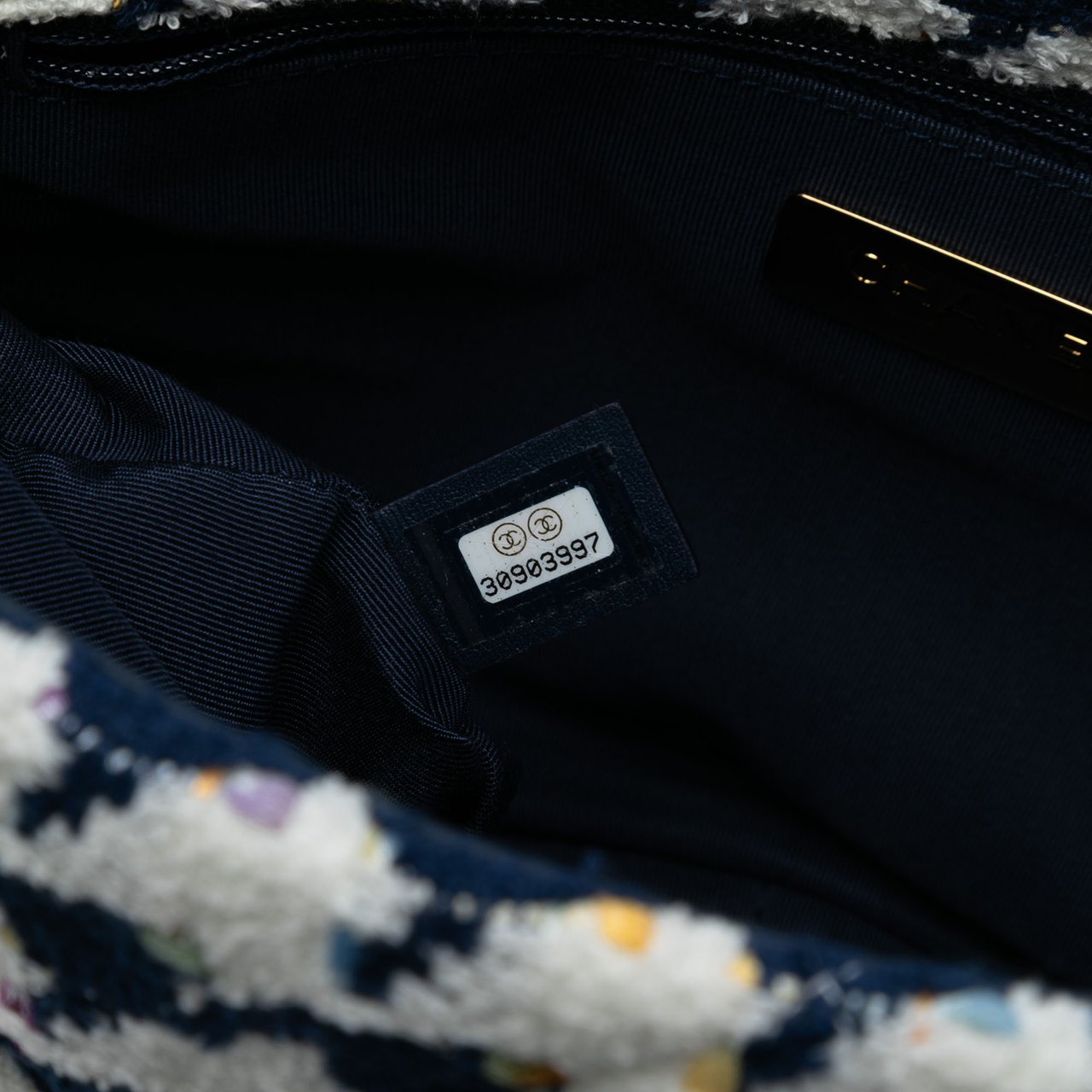 Chanel Large Houndstooth Tweed 19 Flap Blauw