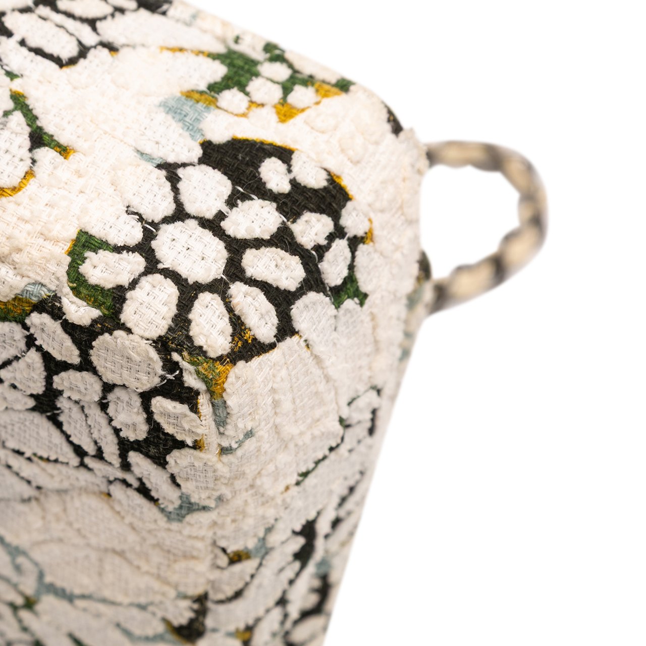 Chanel Medium Classic Chevron Tweed Floral Double Flap Wit